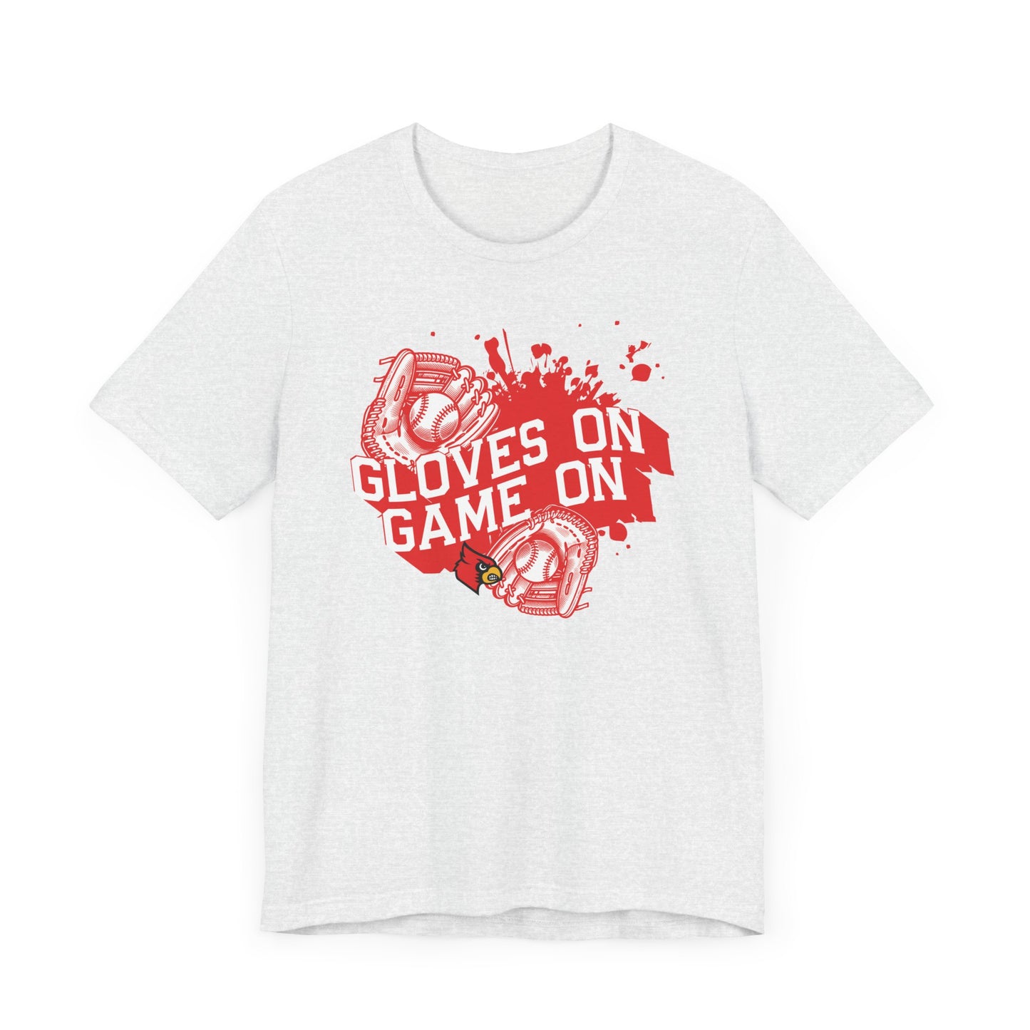Gloves on Game On Baseball and Softball - Bella + Canvas Short Sleeve Tee