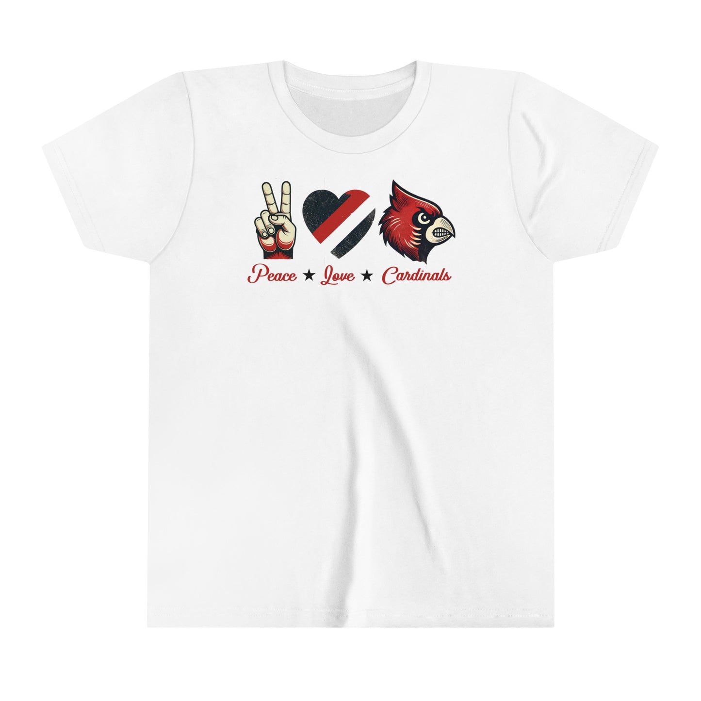 Peace Love Cardinals - Bella + Canvas Youth Tee