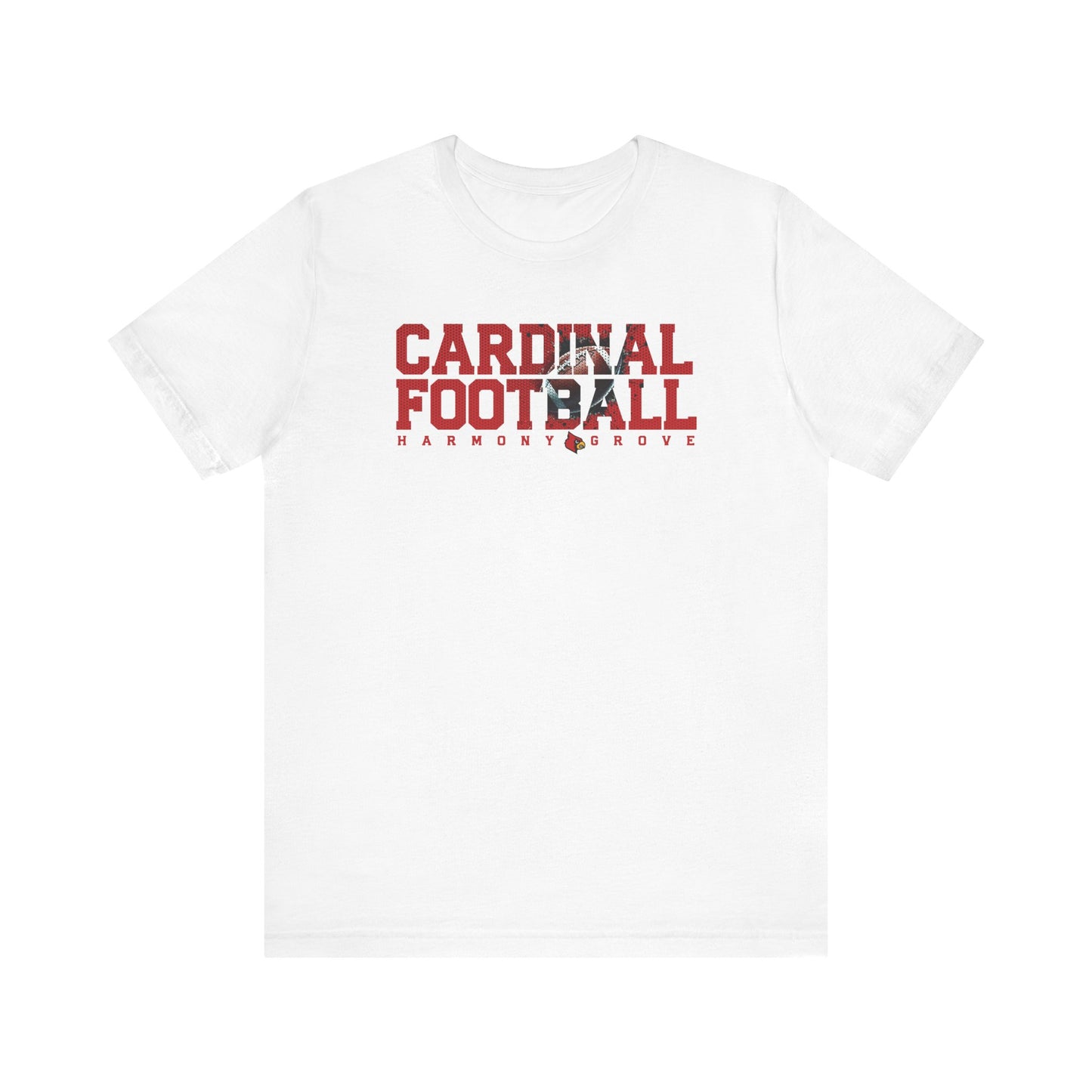 Cardinal Football Harmony Grove - Bella + Canvas Short Sleeve Tee