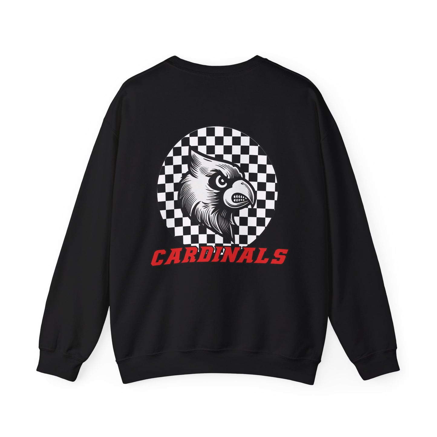 Black and White Checkered Cardinal - of Unisex Heavy Blend™ Crewneck Sweatshirt