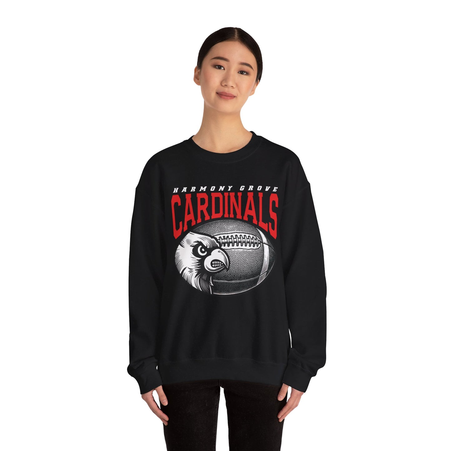Harmony Grove Cardinals Football Inset - Heavy Blend™ Crewneck Sweatshirt