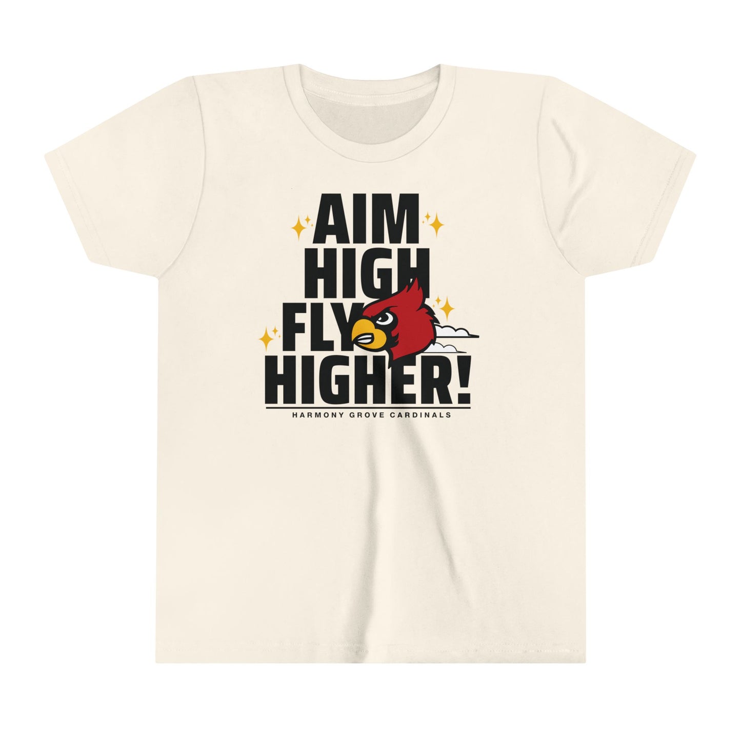 Aim High Fly Higher Cardinal - Bella + Canvas Youth Tee