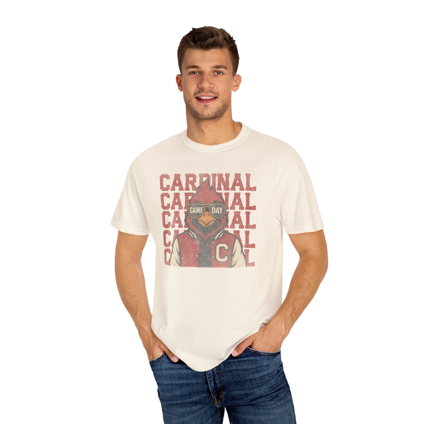 Cardinal Game Day Distressed - Comfort Colors T Shirt