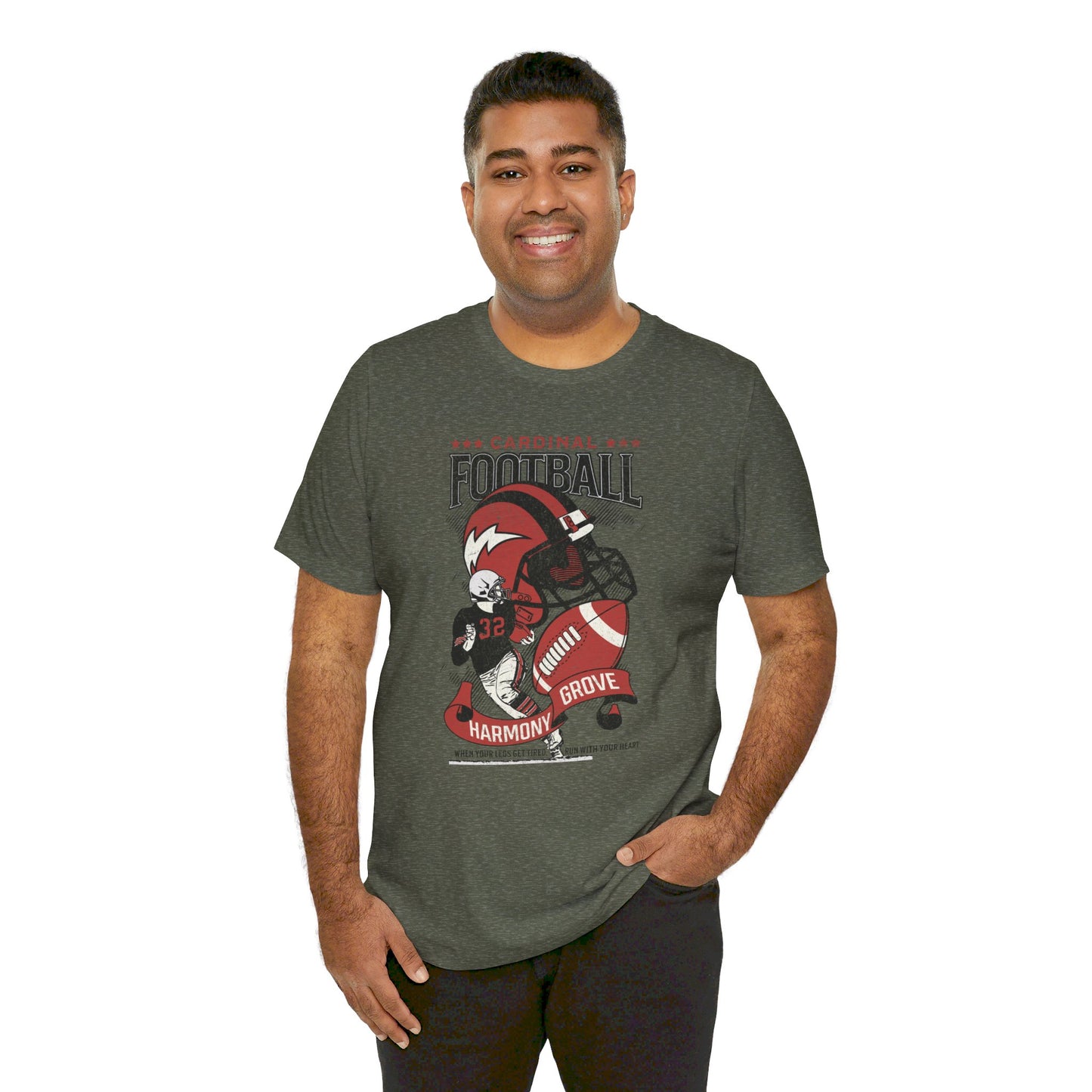 Vintage Cardinal Football - Bella + Canvas Short Sleeve Tee