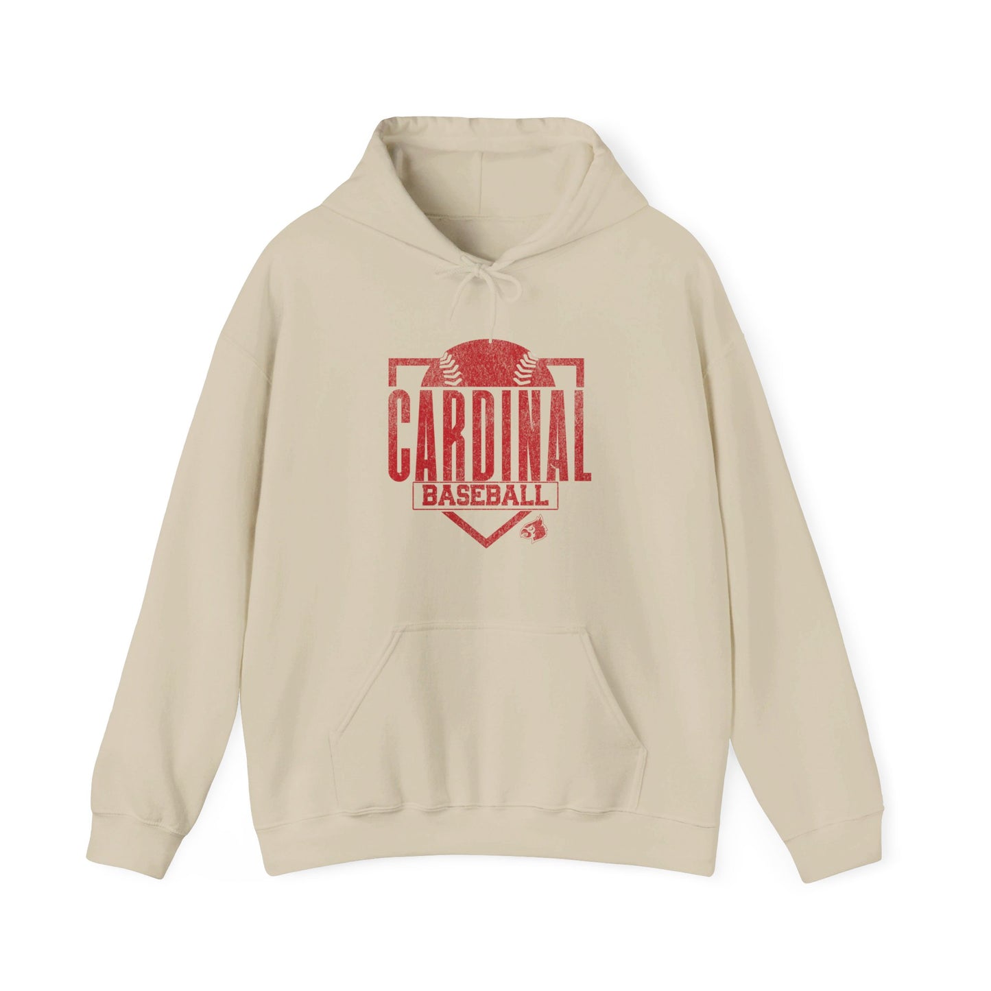 Vintage Cardinal Baseball Plate - Unisex Heavy Blend™ Hooded Sweatshirt