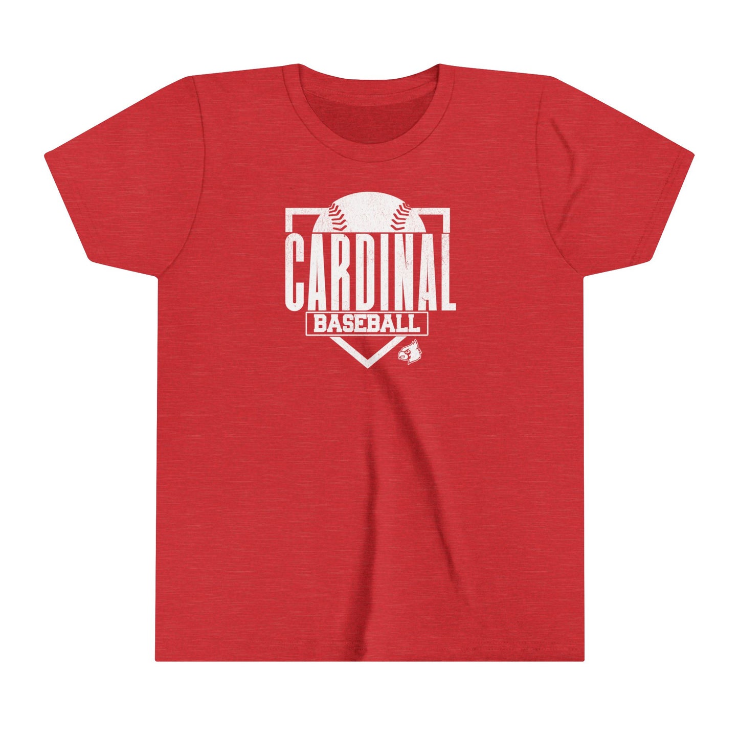 Vintage Cardinal Baseball Plate - Bella + Canvas Youth Tee