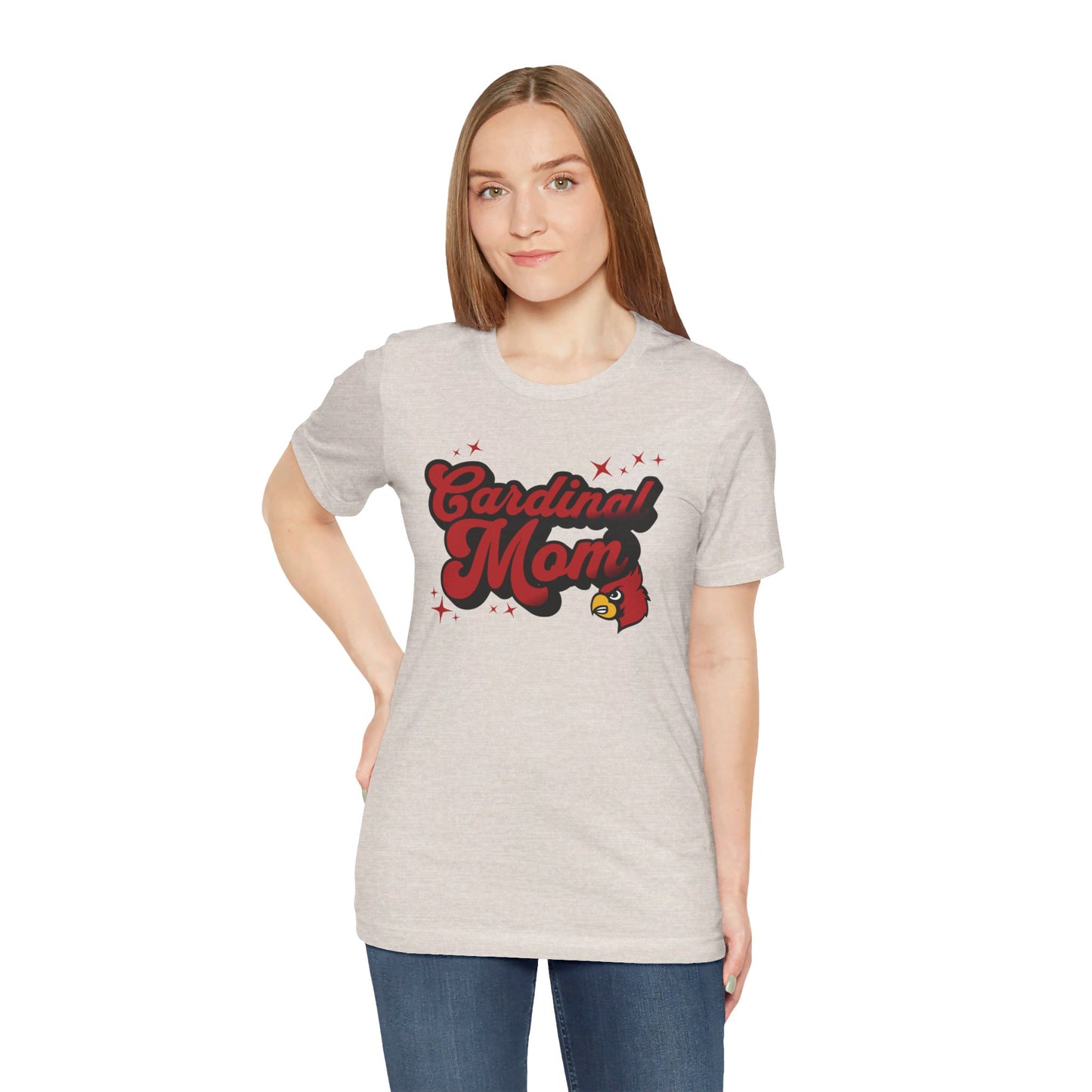 Groovy Cardinal Mom - Bella + Canvas Short Sleeve Tee