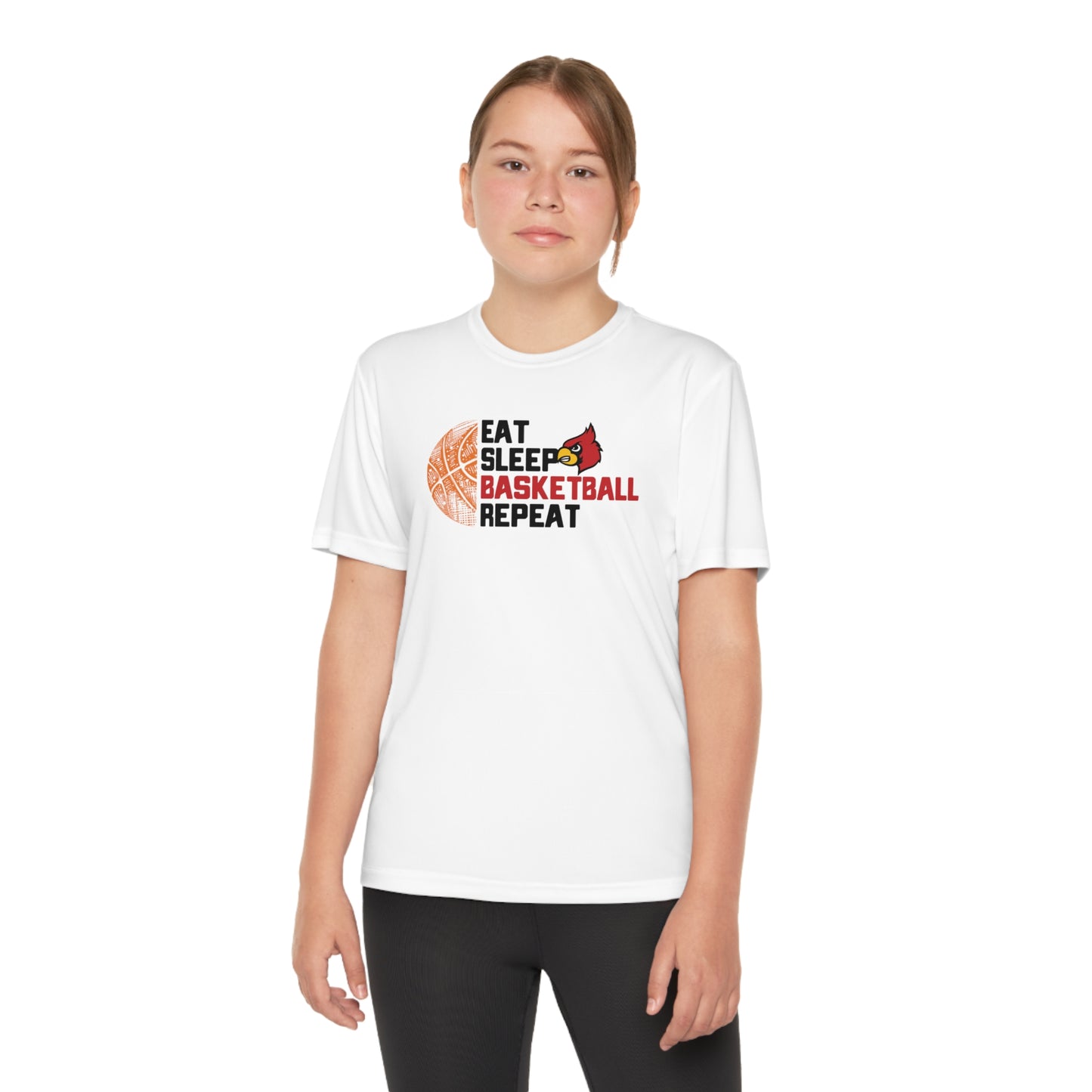 Eat Sleep Basketball Repeat - Youth Sport-Tek® Competitor™ Tee