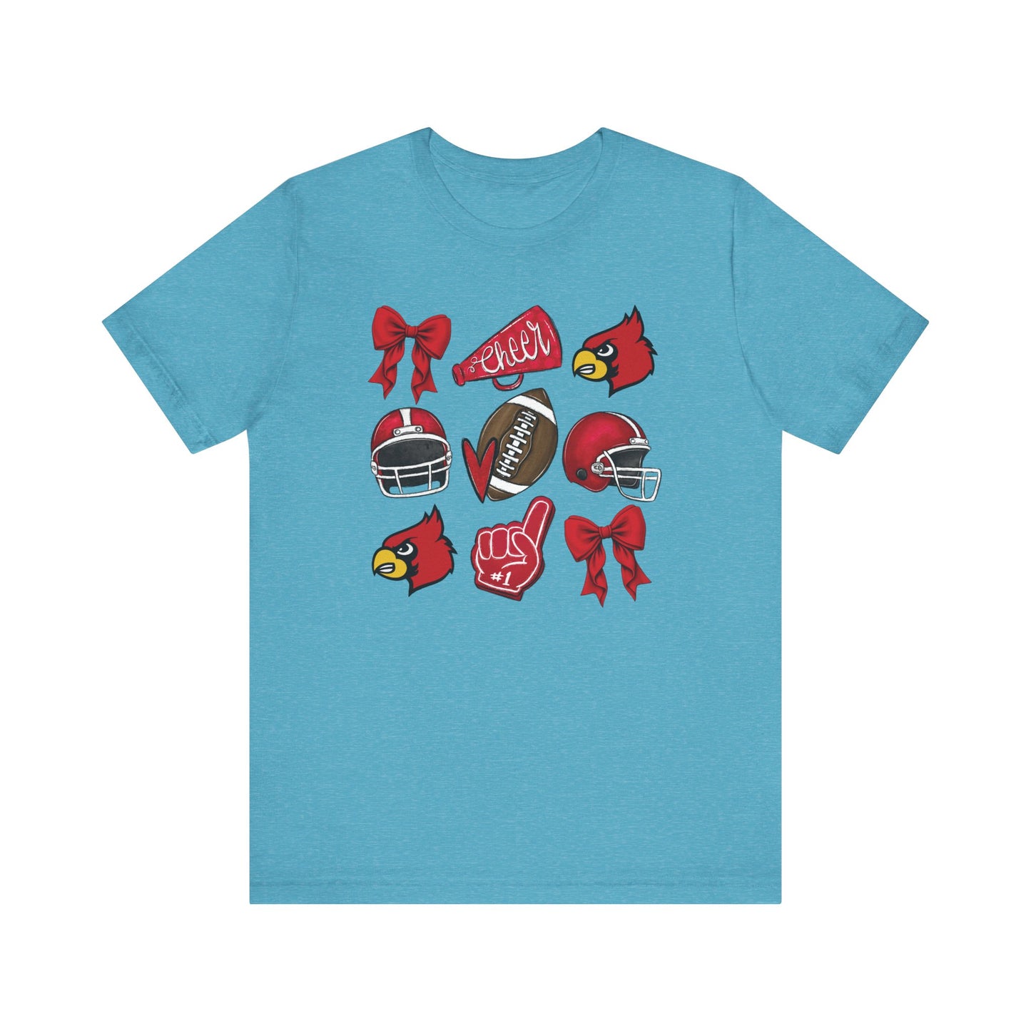 Football and Cheer Coquette - Bella + Canvas Short Sleeve Tee
