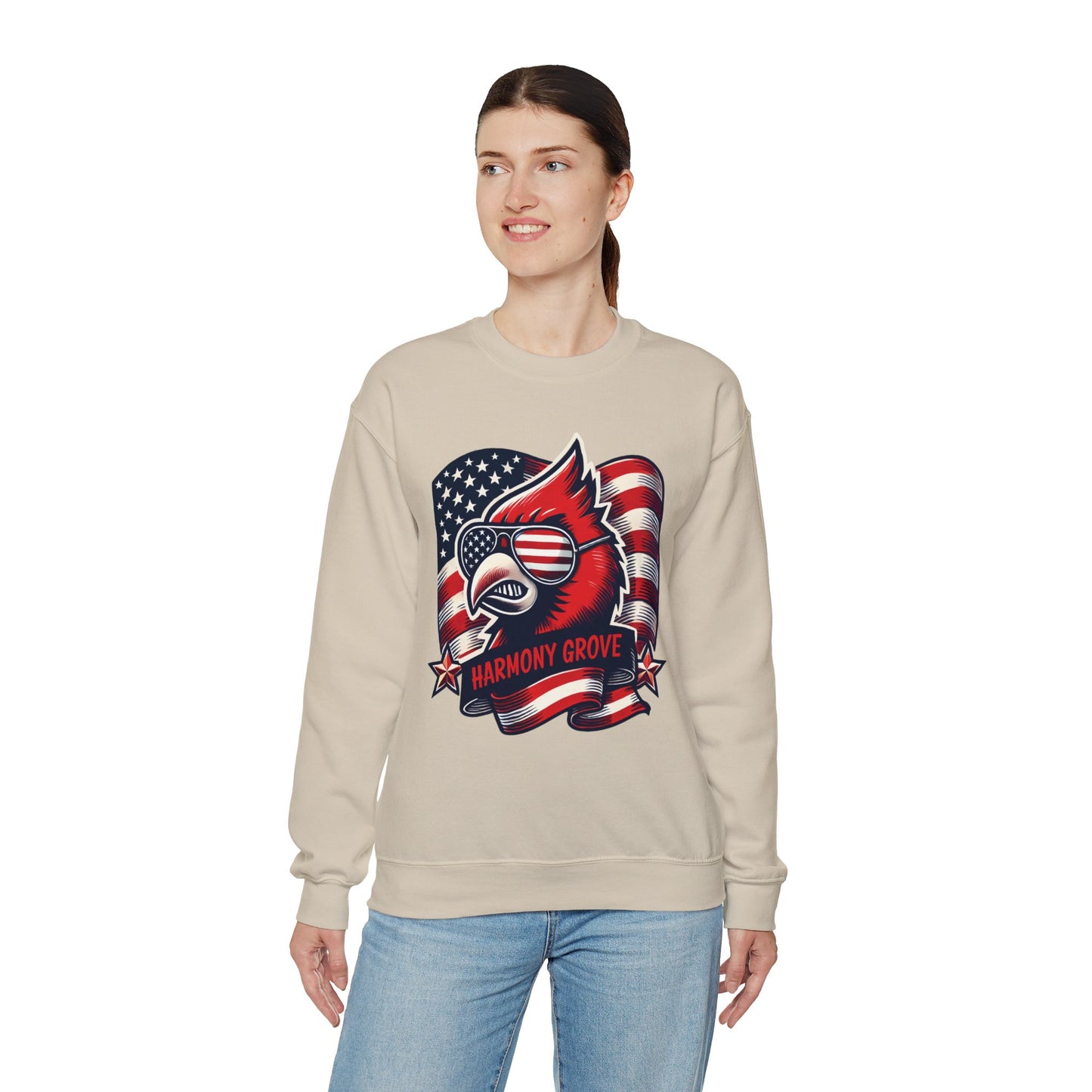 Patriotic Harmony Grove Cardinals - Unisex Heavy Blend™ Crewneck Sweatshirt