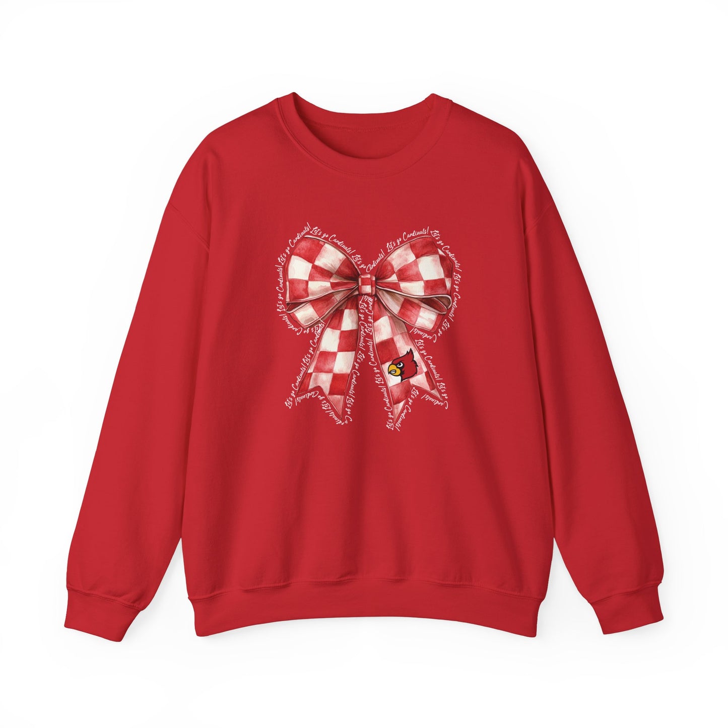 Let's Go Cardinals Coquette Bow - Unisex Heavy Blend™ Crewneck Sweatshirt