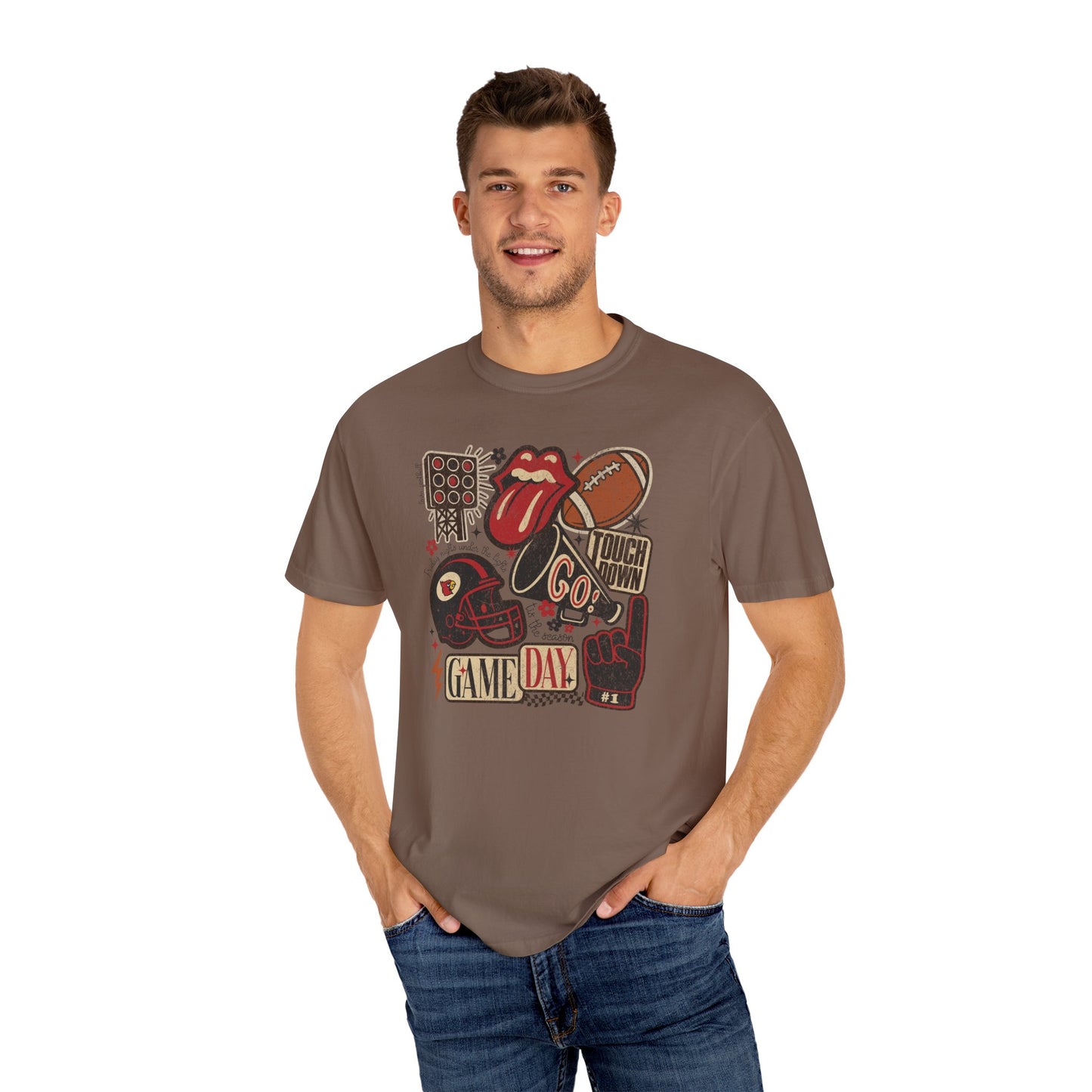 Cardinal Football Collage - Comfort Colors T Shirt