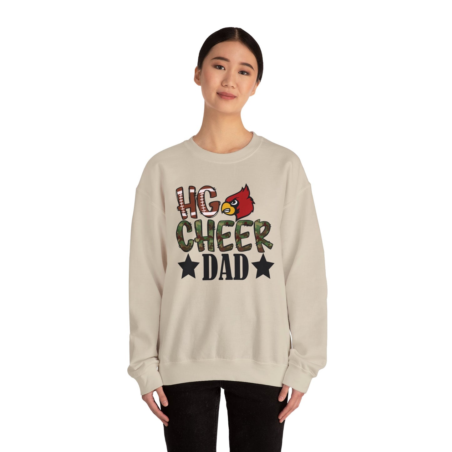 HG Cheer Dad Football - Unisex Heavy Blend™ Crewneck Sweatshirt