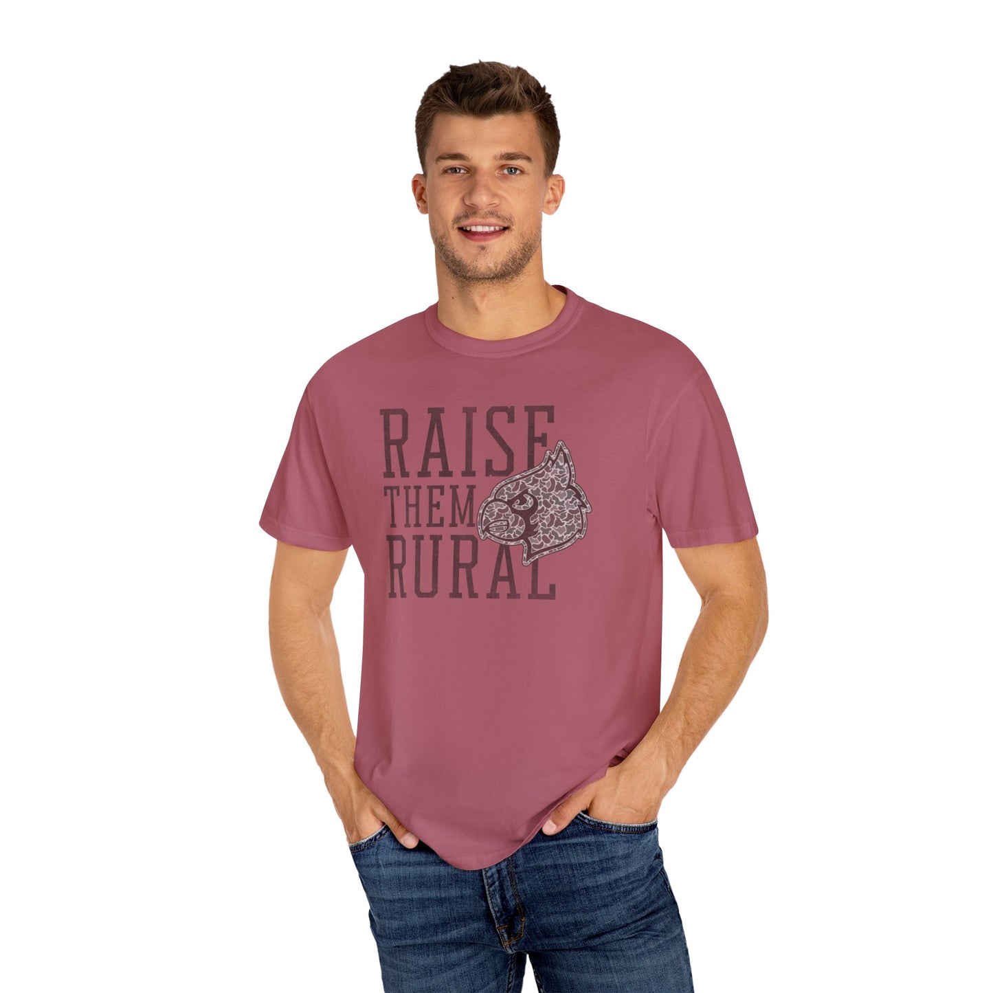Old School Camo Raise them Rural Cardinal - Comfort Colors T Shirt