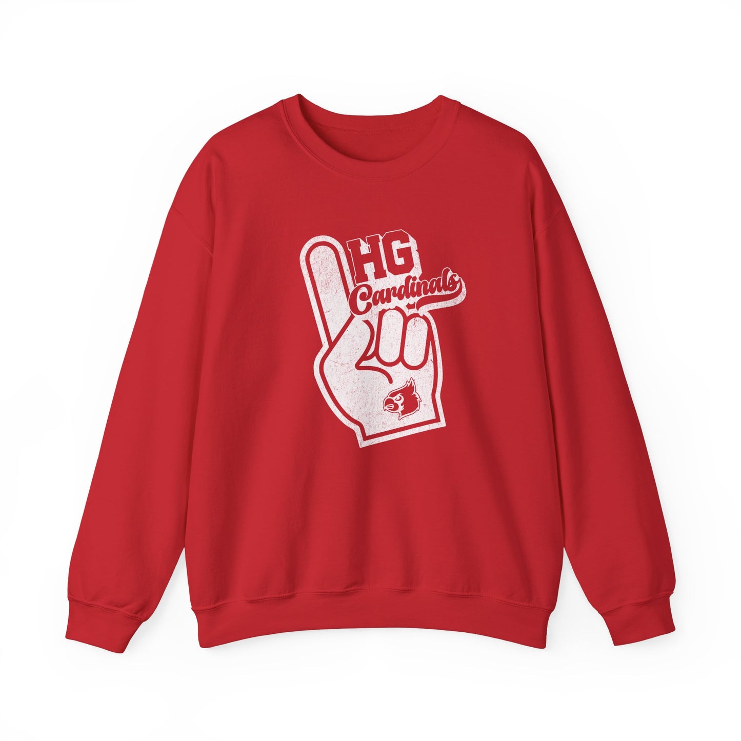 Vintage Foam Finger HG Cardinals - Unisex Heavy Blend™ Crewneck Sweatshirt