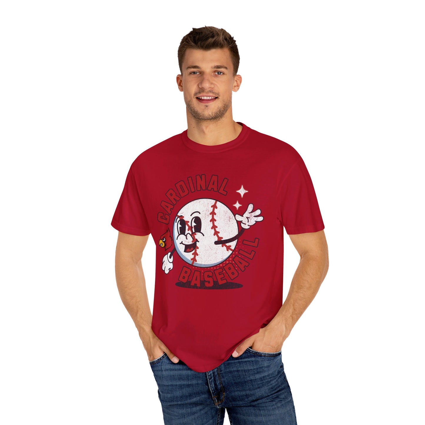 Retro Cardinal Baseball - Comfort Colors T-shirt