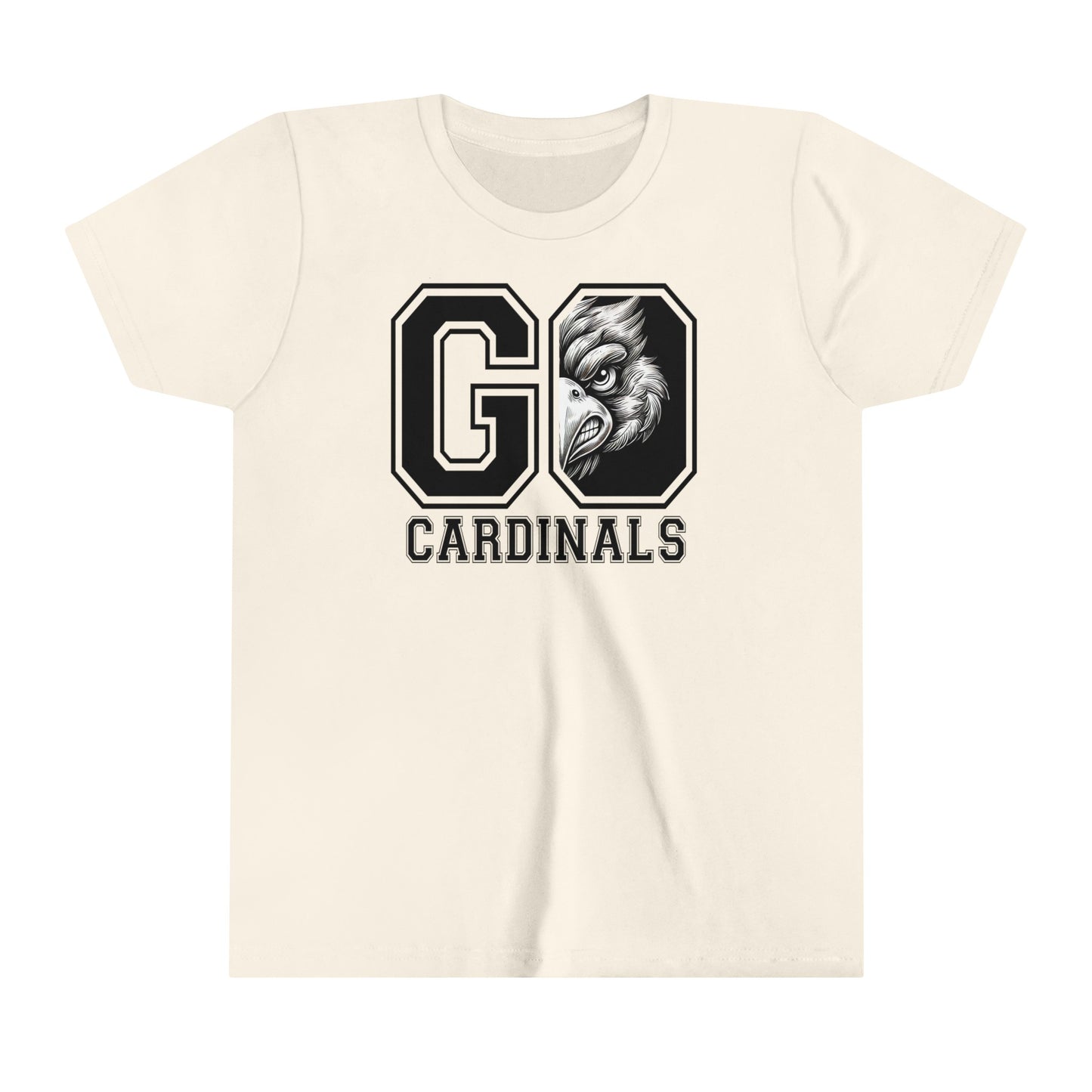 Go Cardinals Black and White - Bella + Canvas Youth Tee