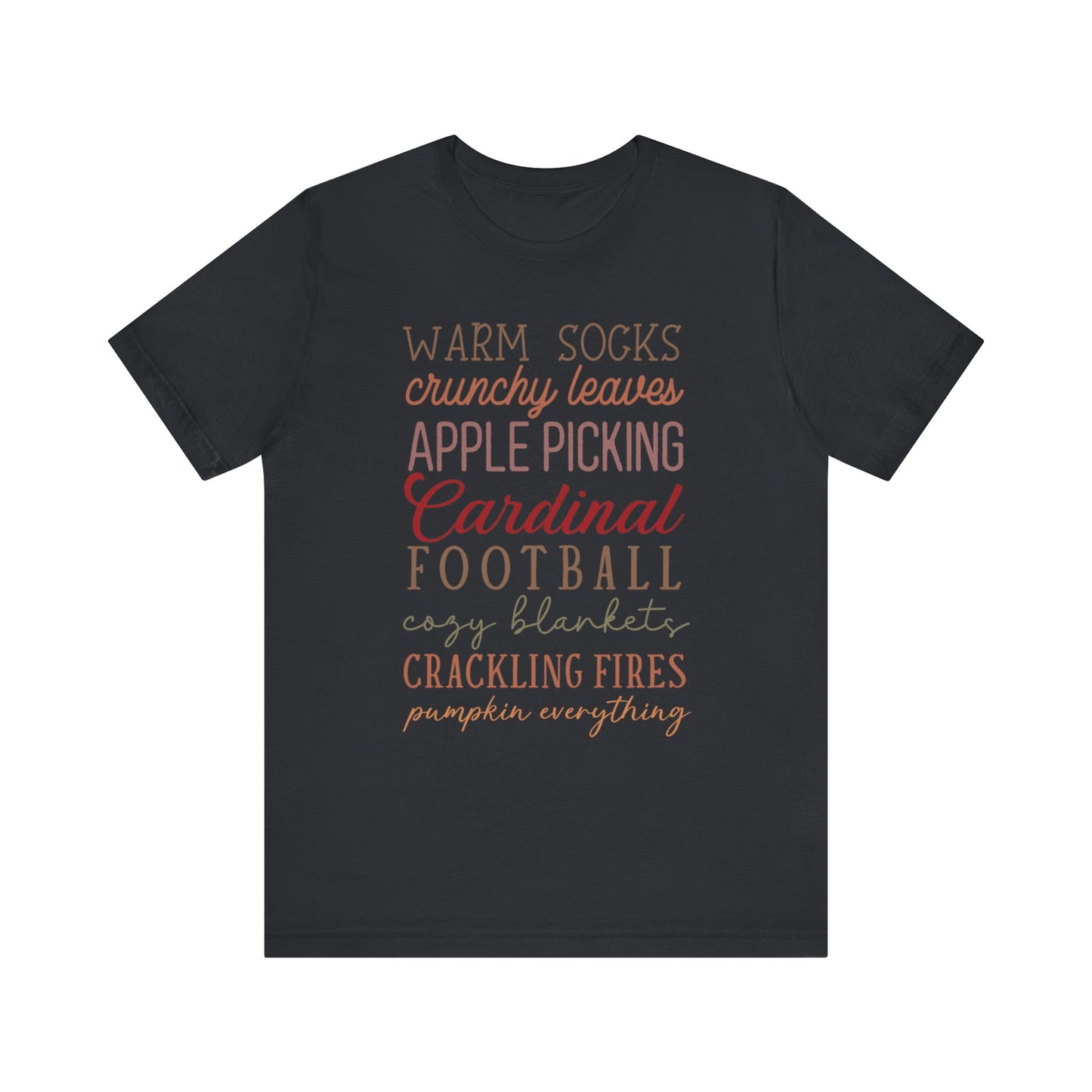 Fall Sayings Cardinal Football - Bella + Canvas Short Sleeve Tee