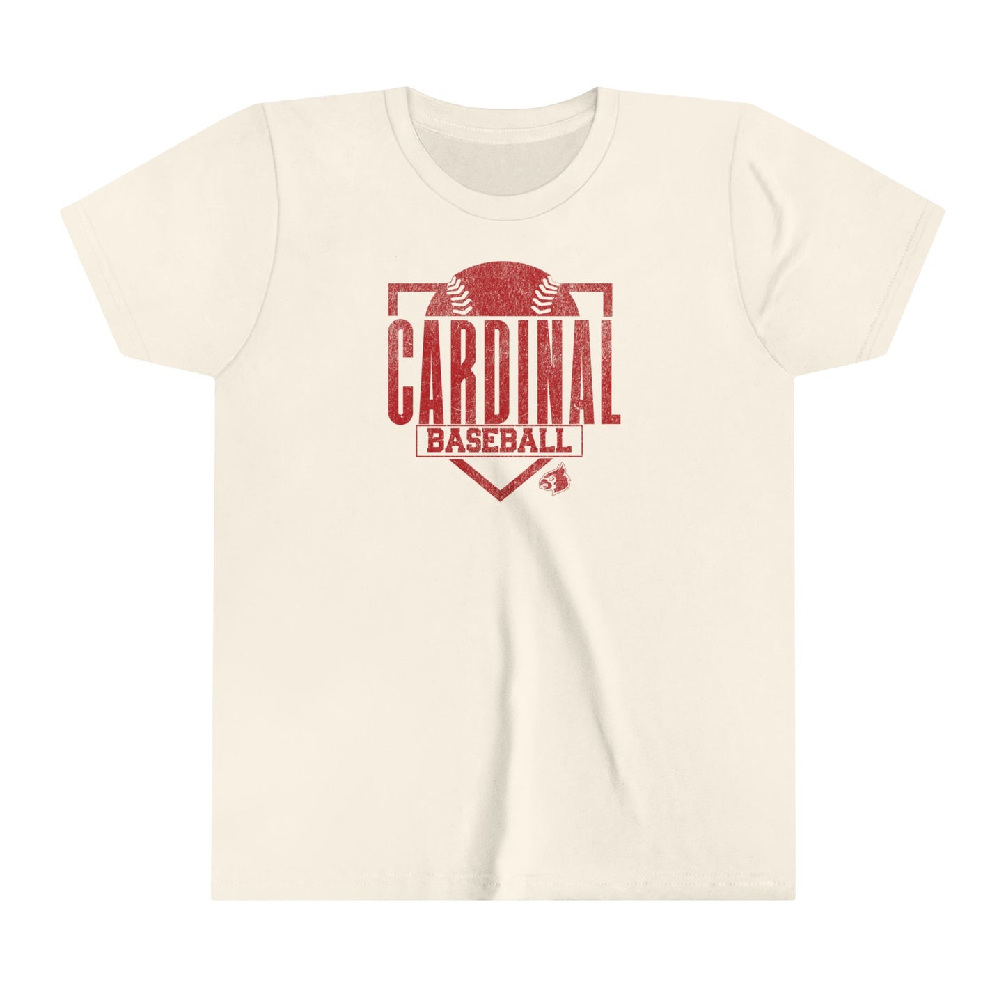 Vintage Cardinal Baseball Plate - Bella + Canvas Youth Tee