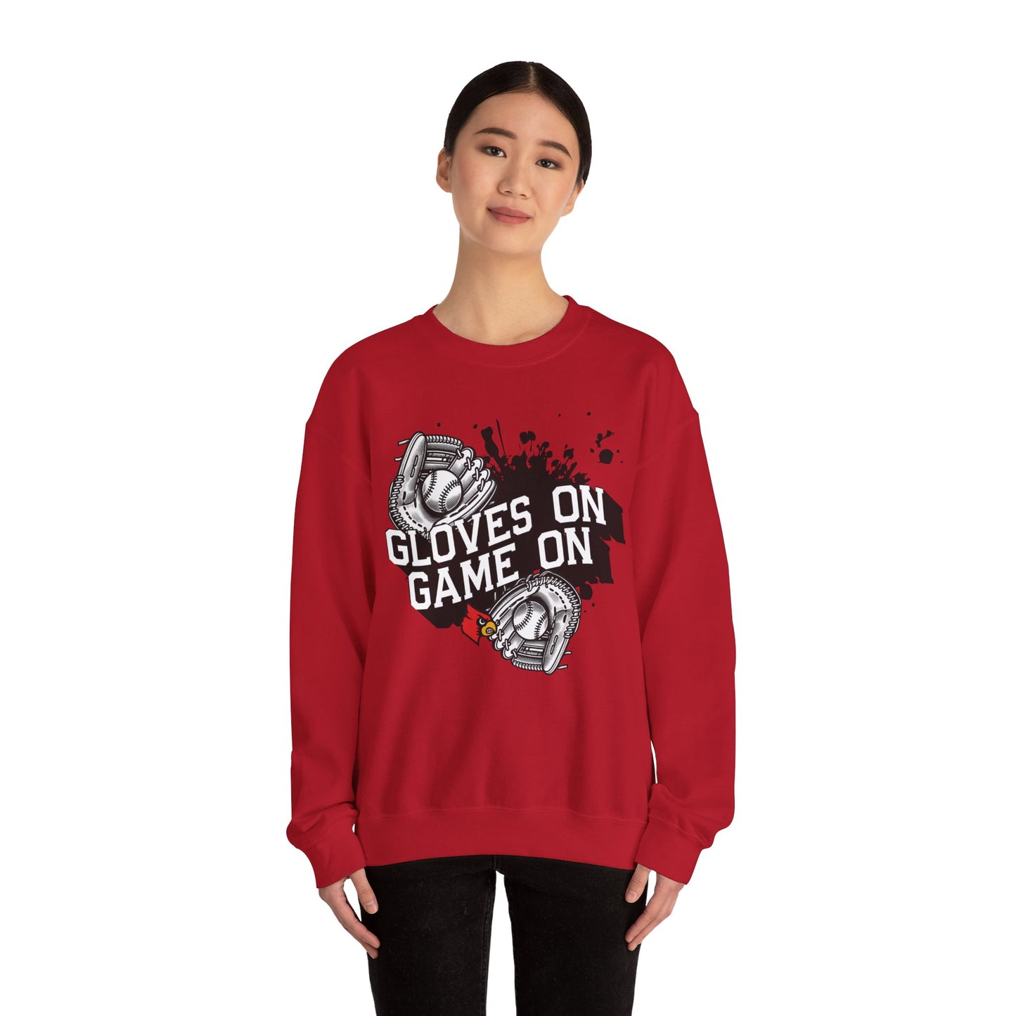 Gloves on Game On Softball and Baseball - Unisex Heavy Blend™ Crewneck Sweatshirt