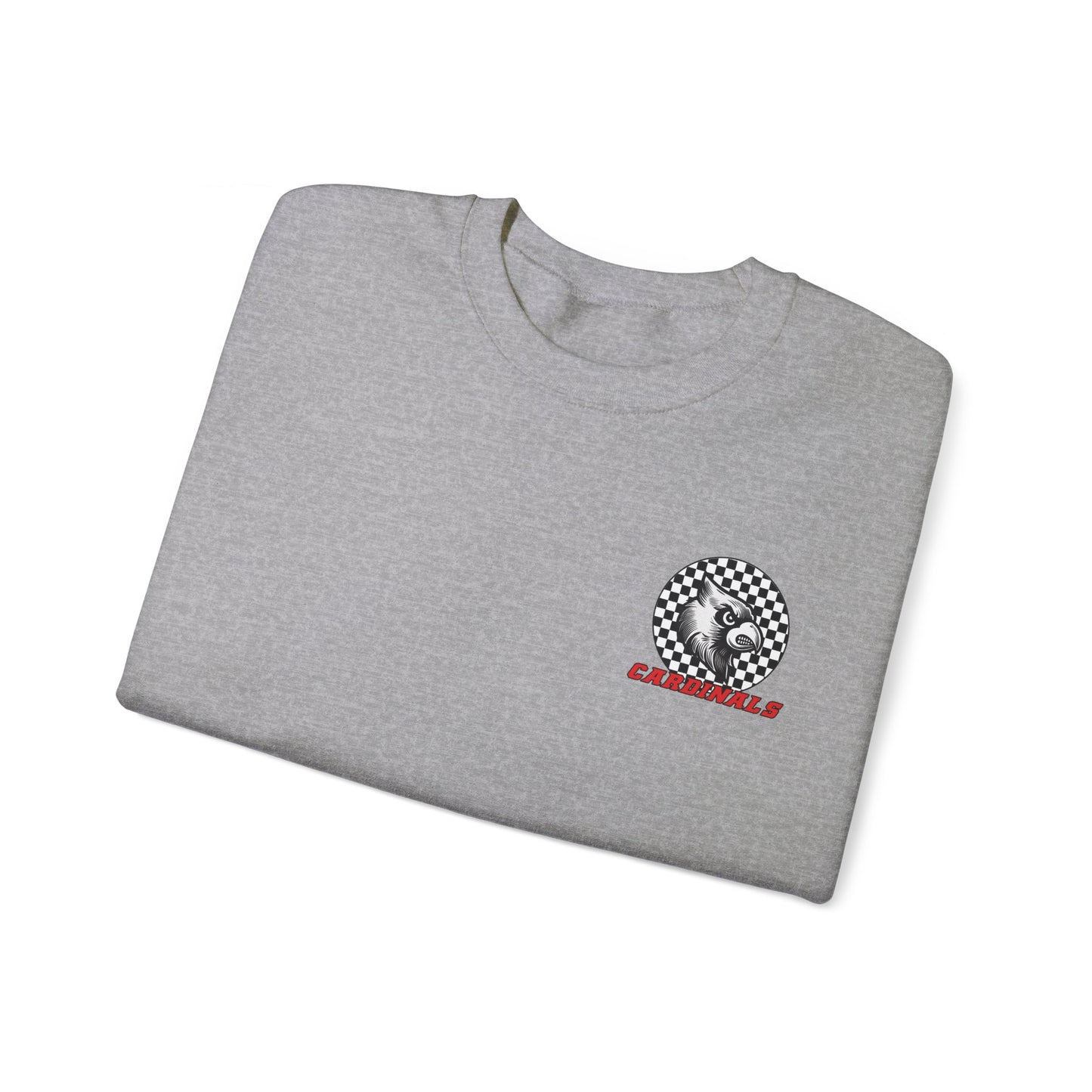 Black and White Checkered Cardinal - of Unisex Heavy Blend™ Crewneck Sweatshirt
