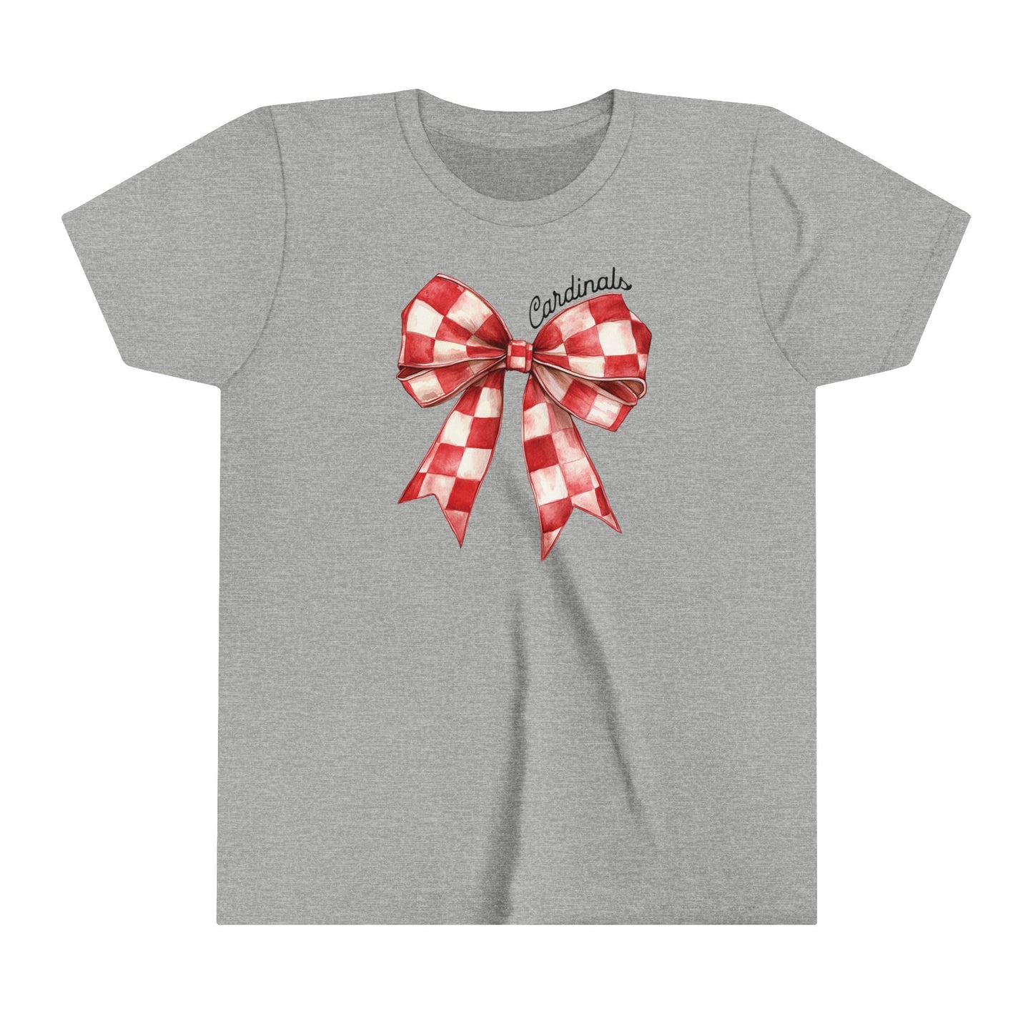 Coquette Bow Cardinals - Bella + Canvas Youth Tee