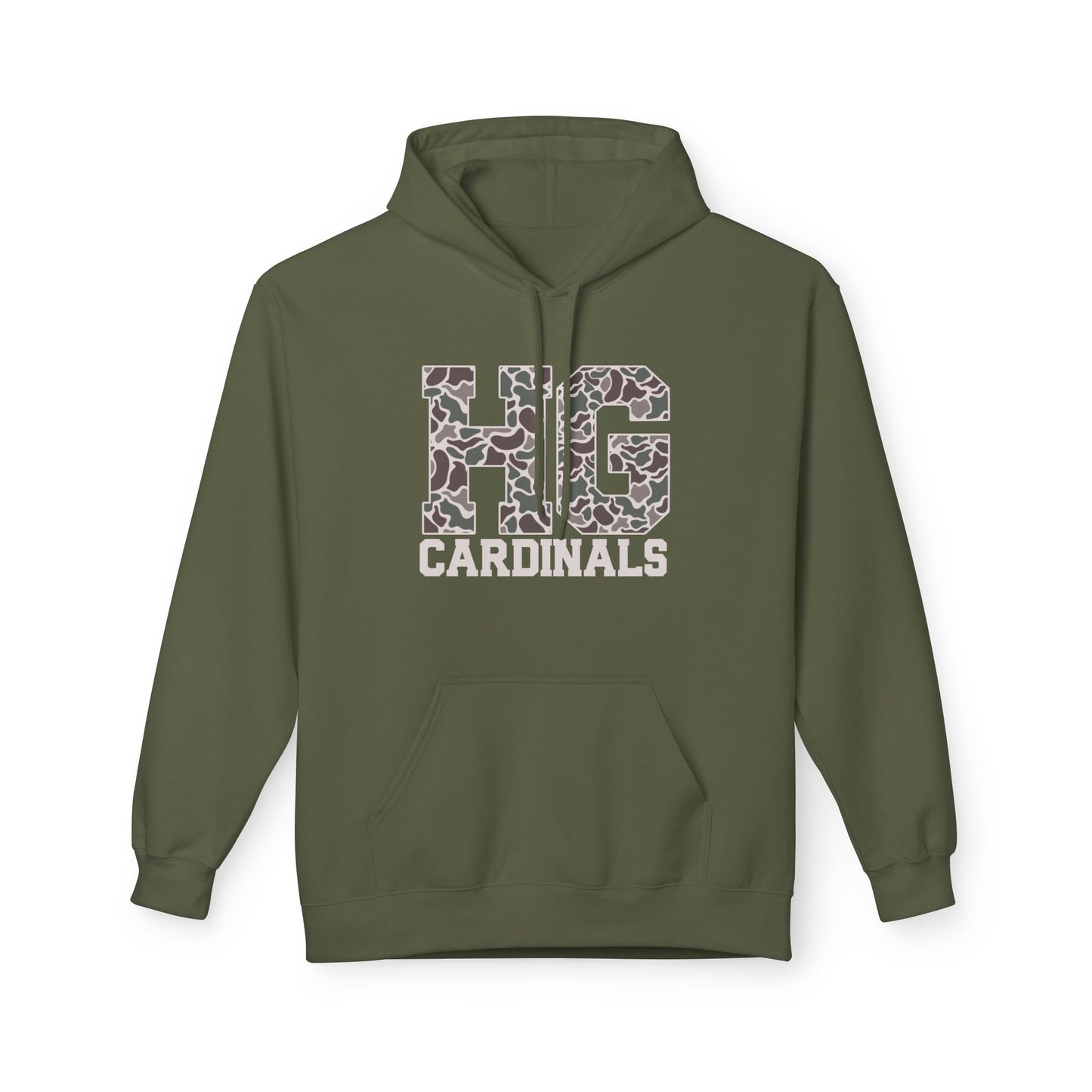 Old School Camo HG Cardinals - Midweight Softstyle Fleece Hoodie