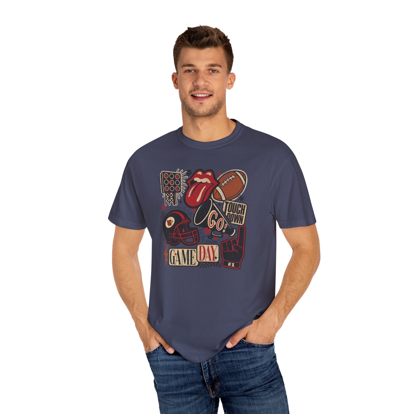Cardinal Football Collage - Comfort Colors T Shirt