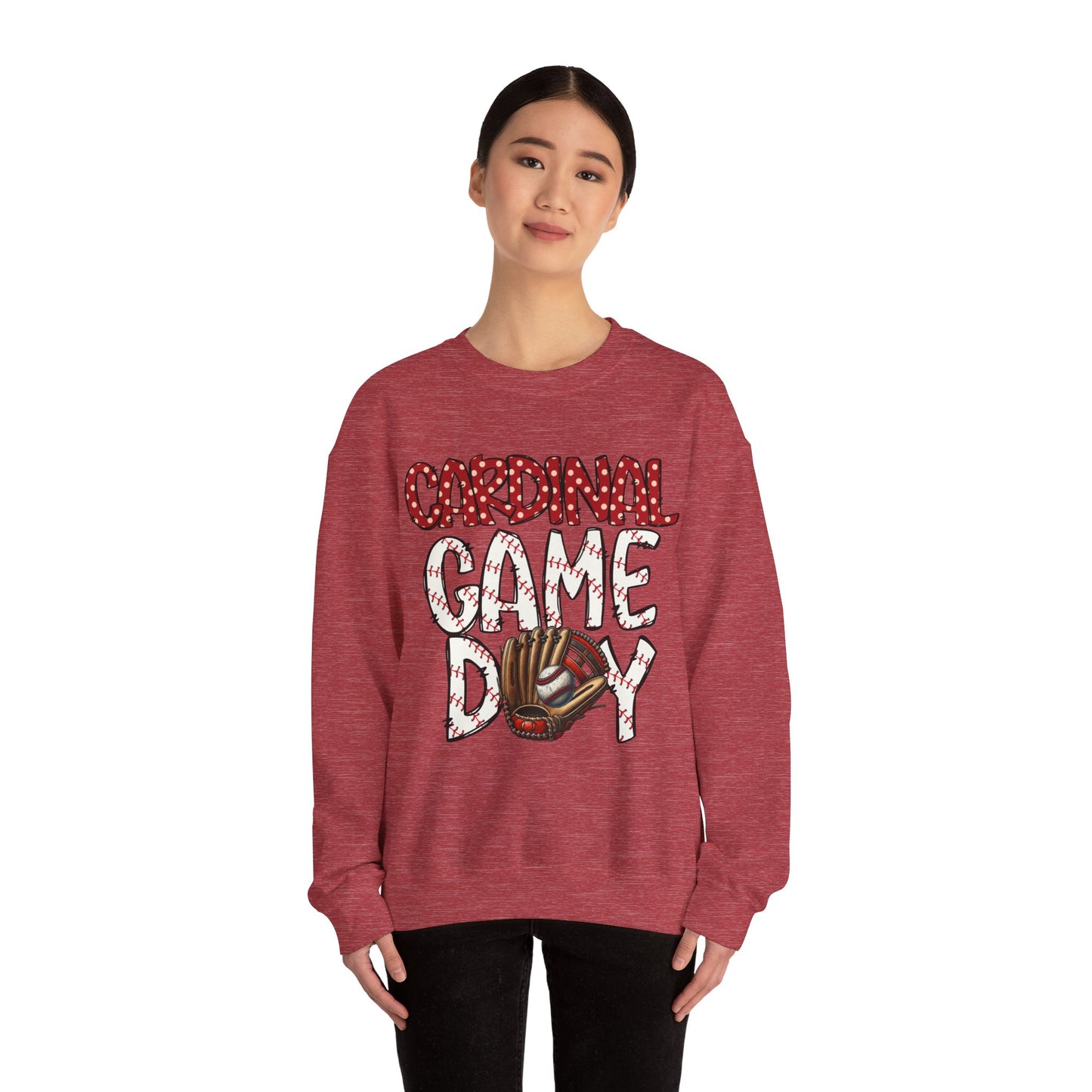 Cardinal Baseball Game Day - Unisex Heavy Blend™ Crewneck Sweatshirt