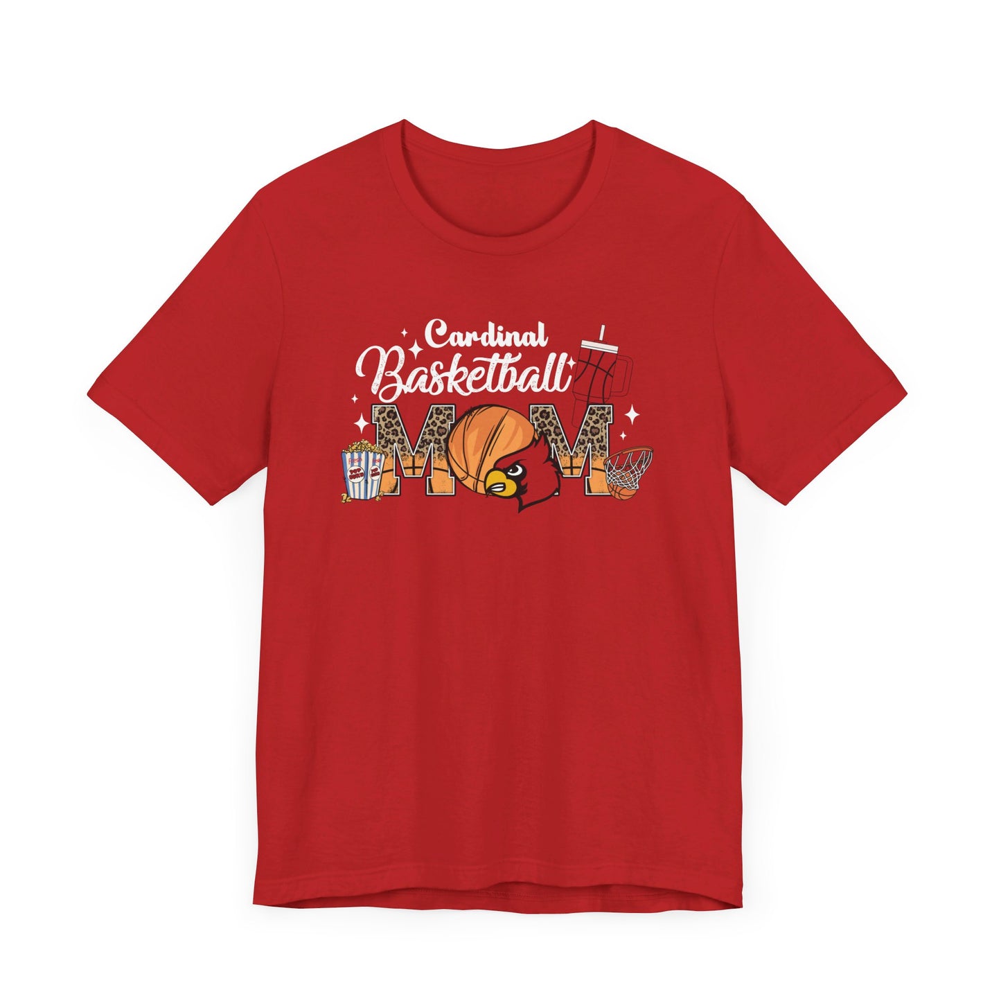 Cardinal Basketball Mom - Bella + Canvas Short Sleeve Tee