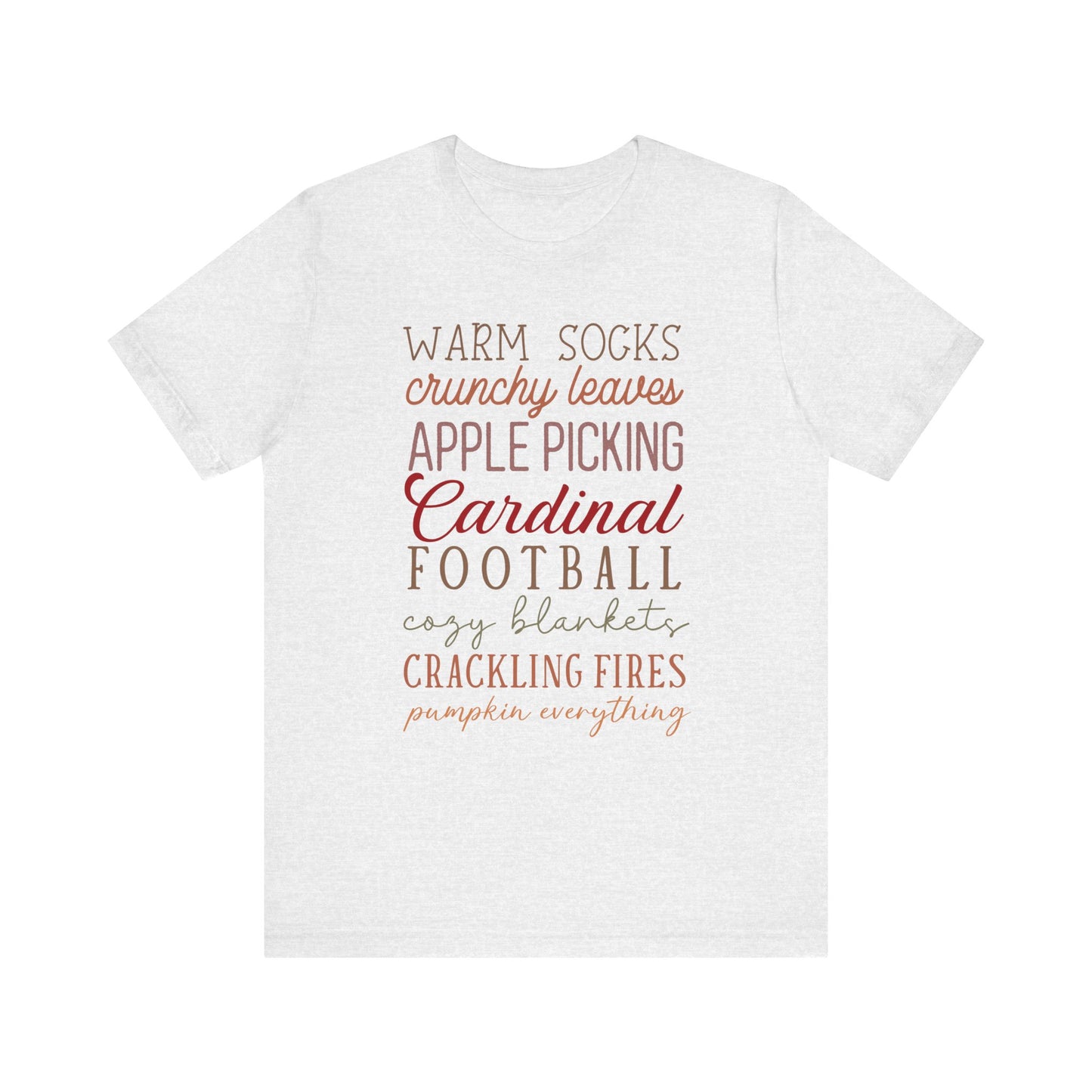 Fall Sayings Cardinal Football - Bella + Canvas Short Sleeve Tee