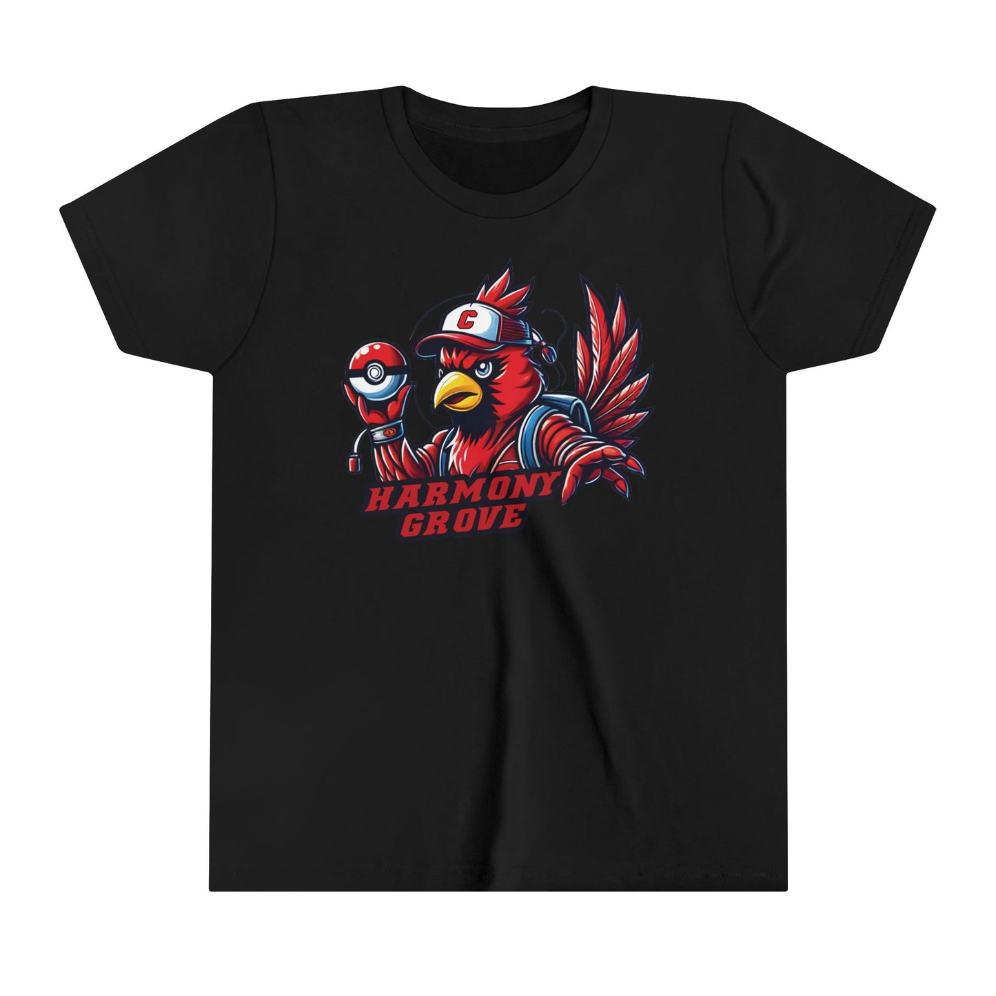 Cartoon Harmony Grove Cardinal - Bella + Canvas Youth Tee
