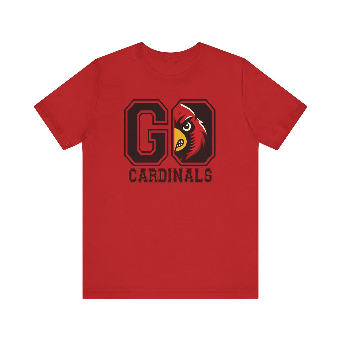 Go Cardinals Red Mascot - Bella + Canvas Short Sleeve Tee