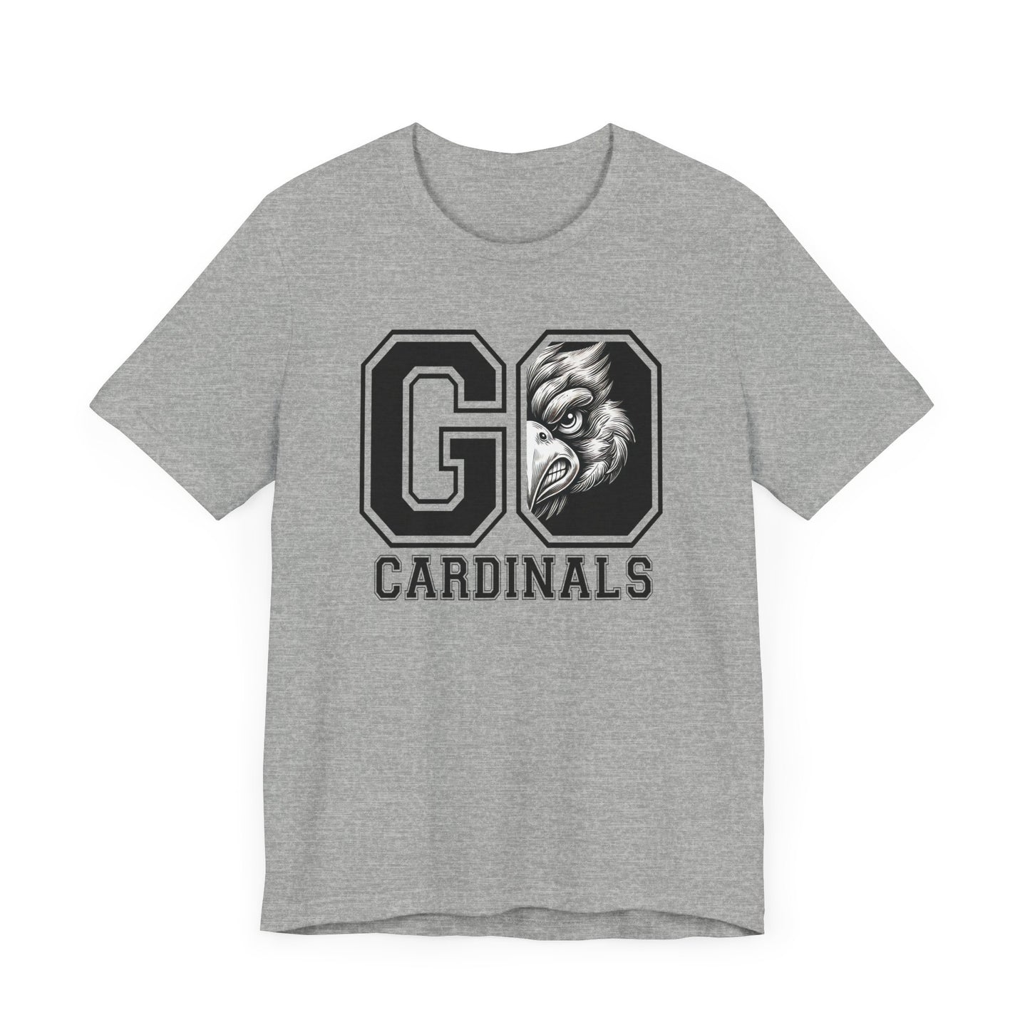 Go Cardinals Black and White - Bella + Canvas Short Sleeve Tee