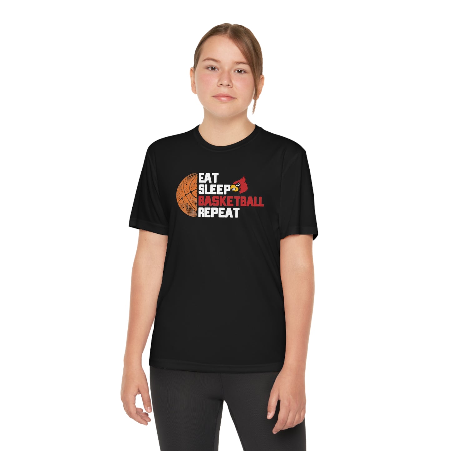 Eat Sleep Basketball Repeat - Youth Sport-Tek® Competitor™ Tee