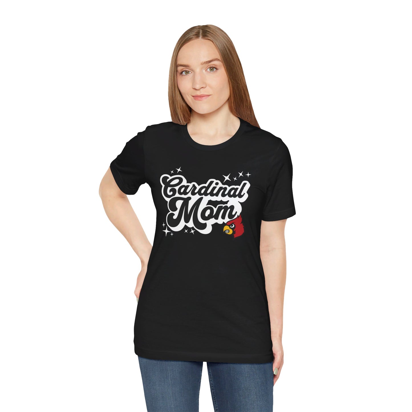 Groovy Cardinal Mom - Bella + Canvas Short Sleeve Tee