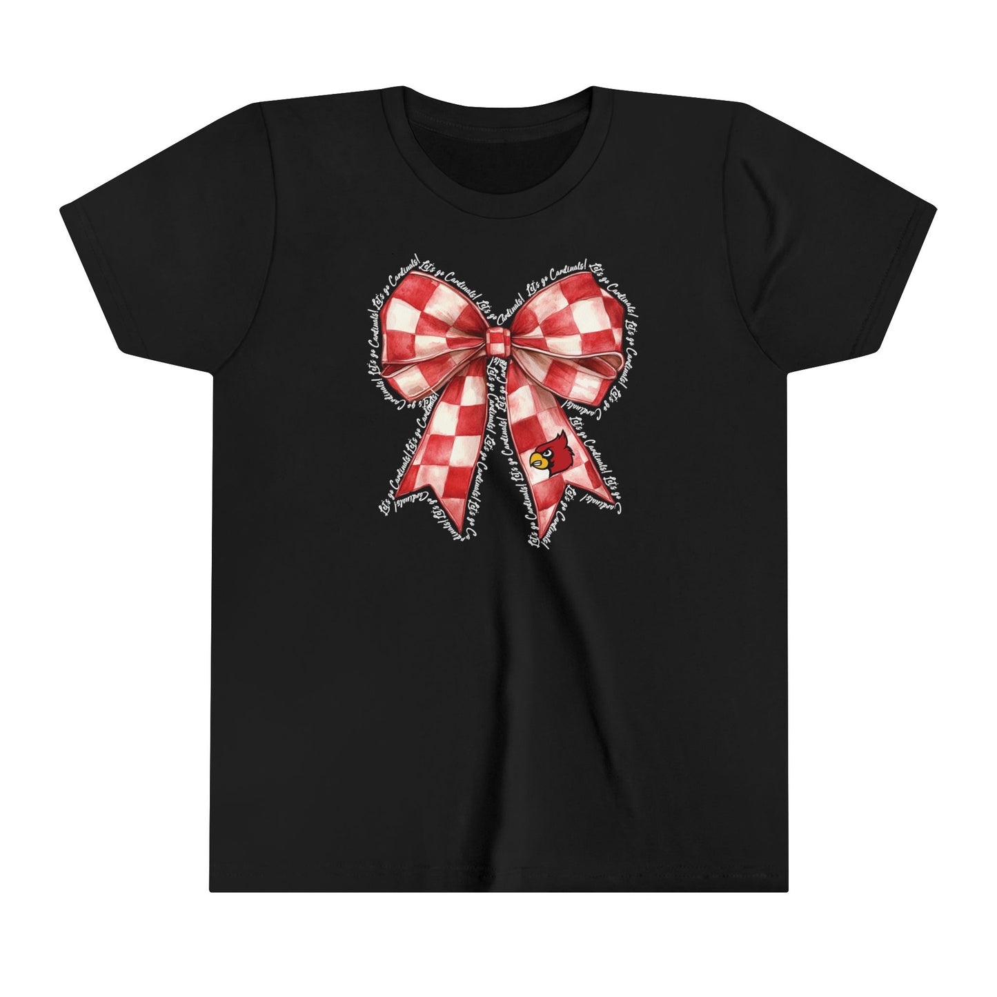 Let's go Cardinals Coquette Bow - Bella + Canvas Youth Tee