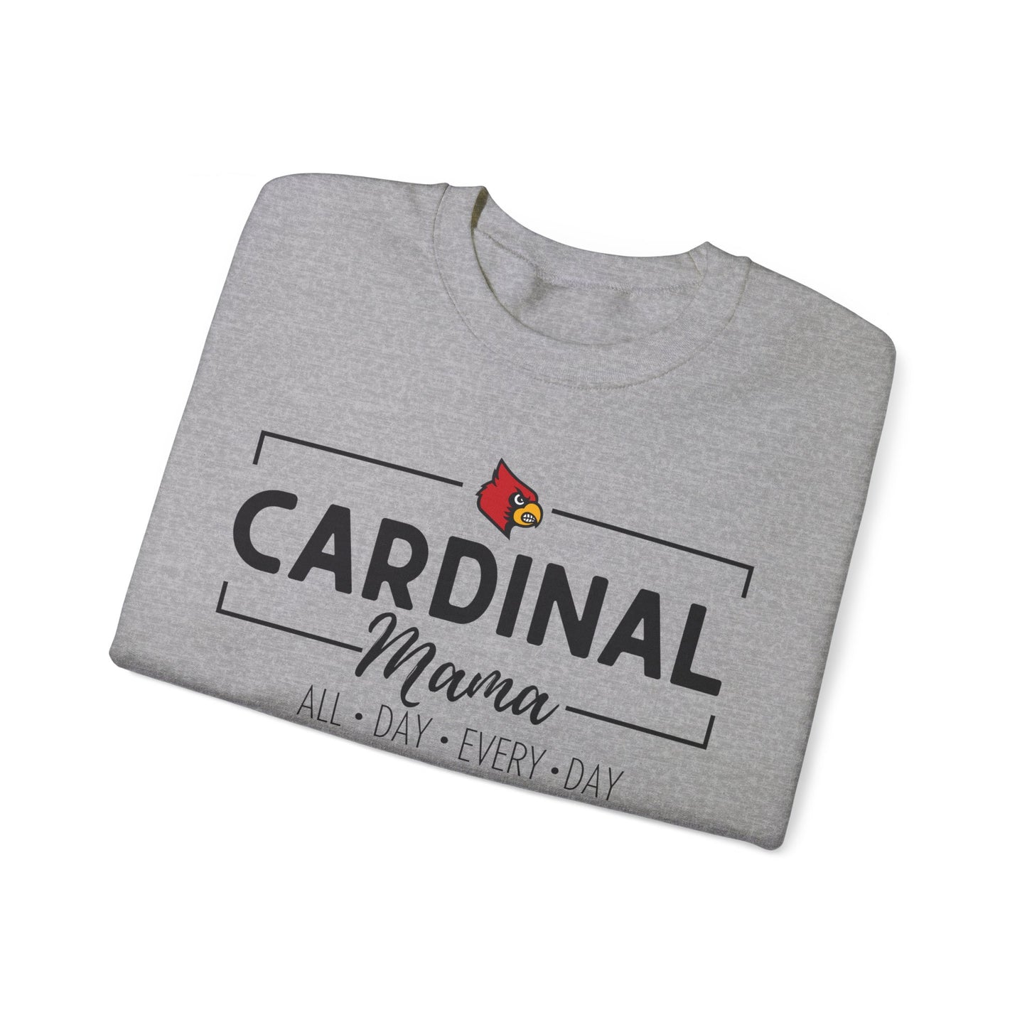 Cardinal Mama All Day Every Day - Unisex Heavy Blend™ Crewneck Sweatshirt