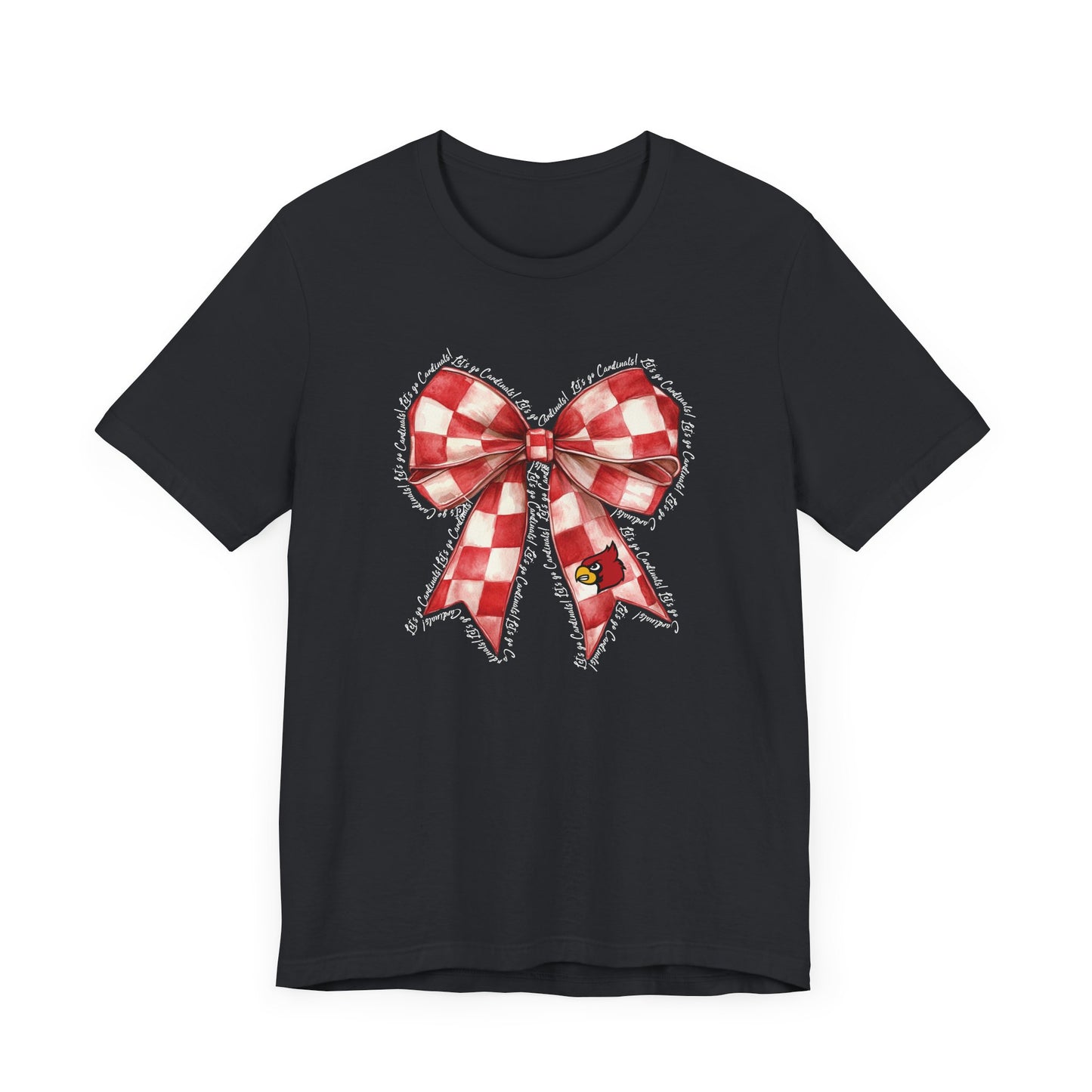 Let's go Cardinals Coquette Bow - Bella + Canvas Short Sleeve Tee