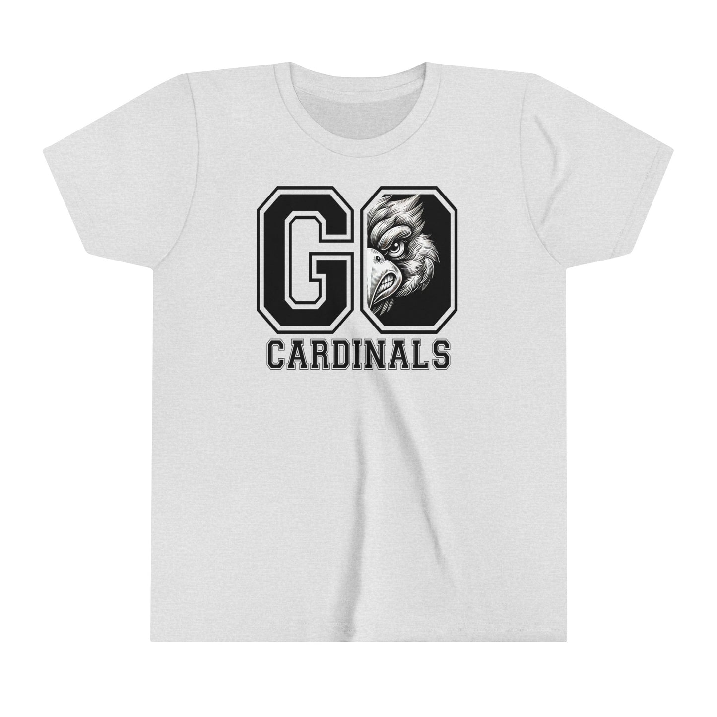 Go Cardinals Black and White - Bella + Canvas Youth Tee