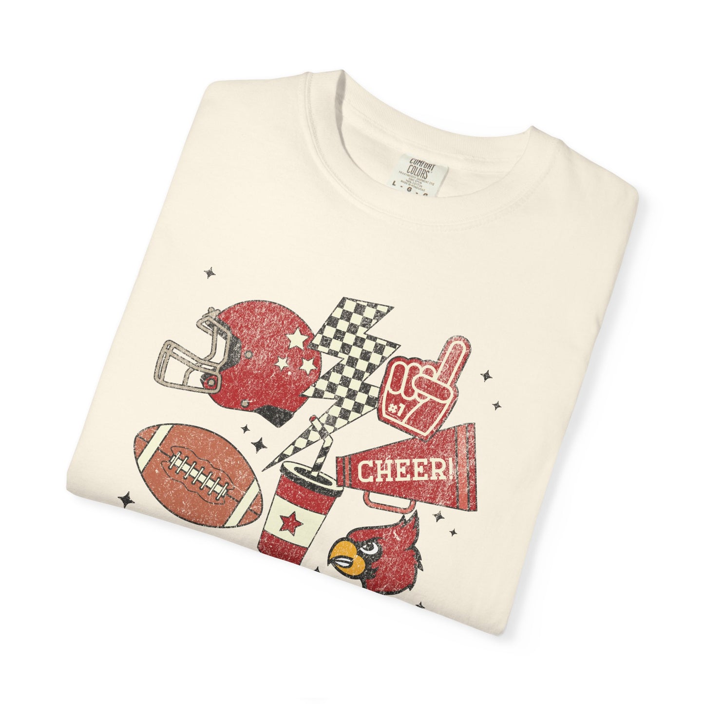 Cardinal Tis the Season Football - Comfort Colors T Shirt