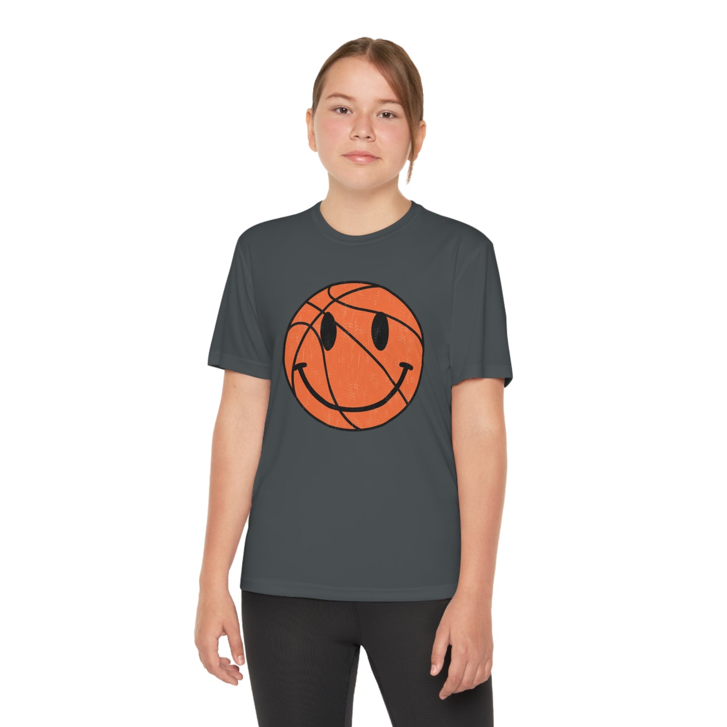 Smiley Face Basketball - Youth Sport-Tek® Competitor™ Tee