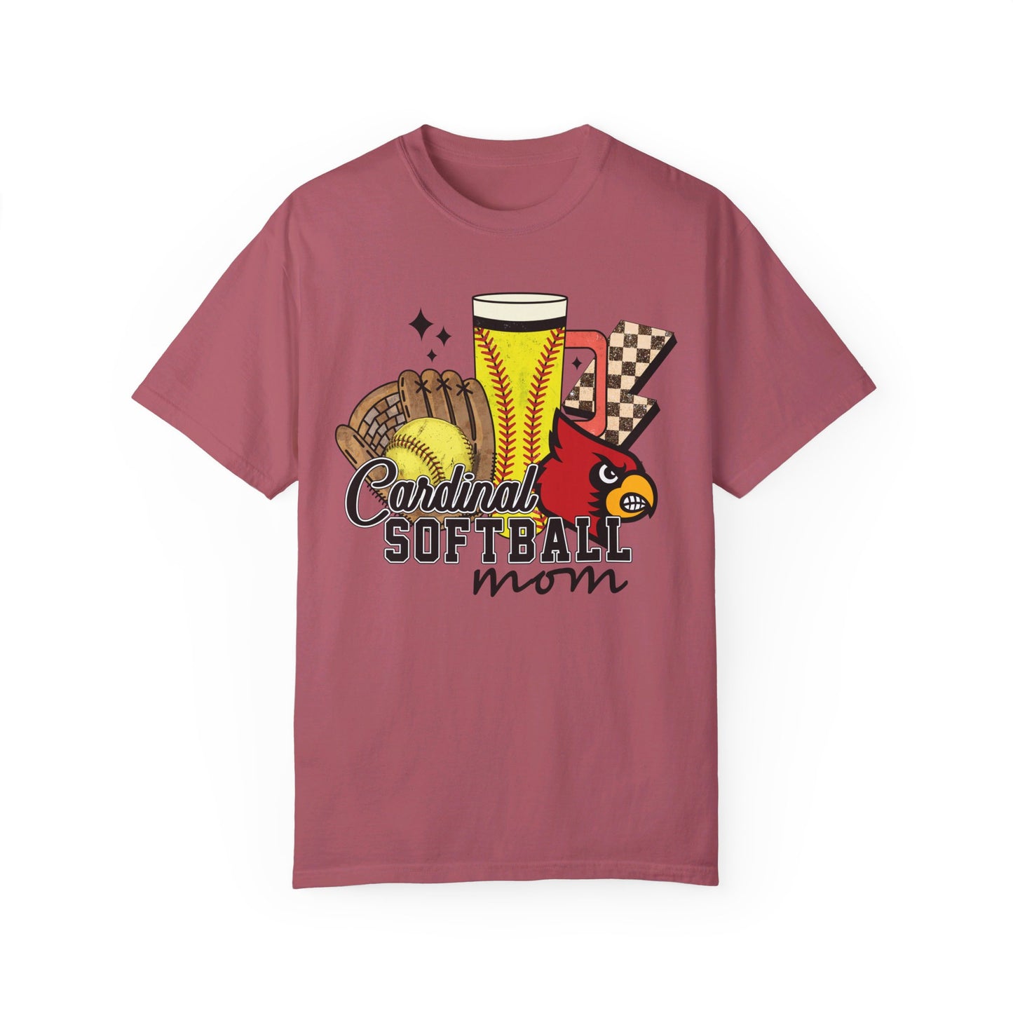 Cardinal Softball Mom - Comfort Colors T-shirt