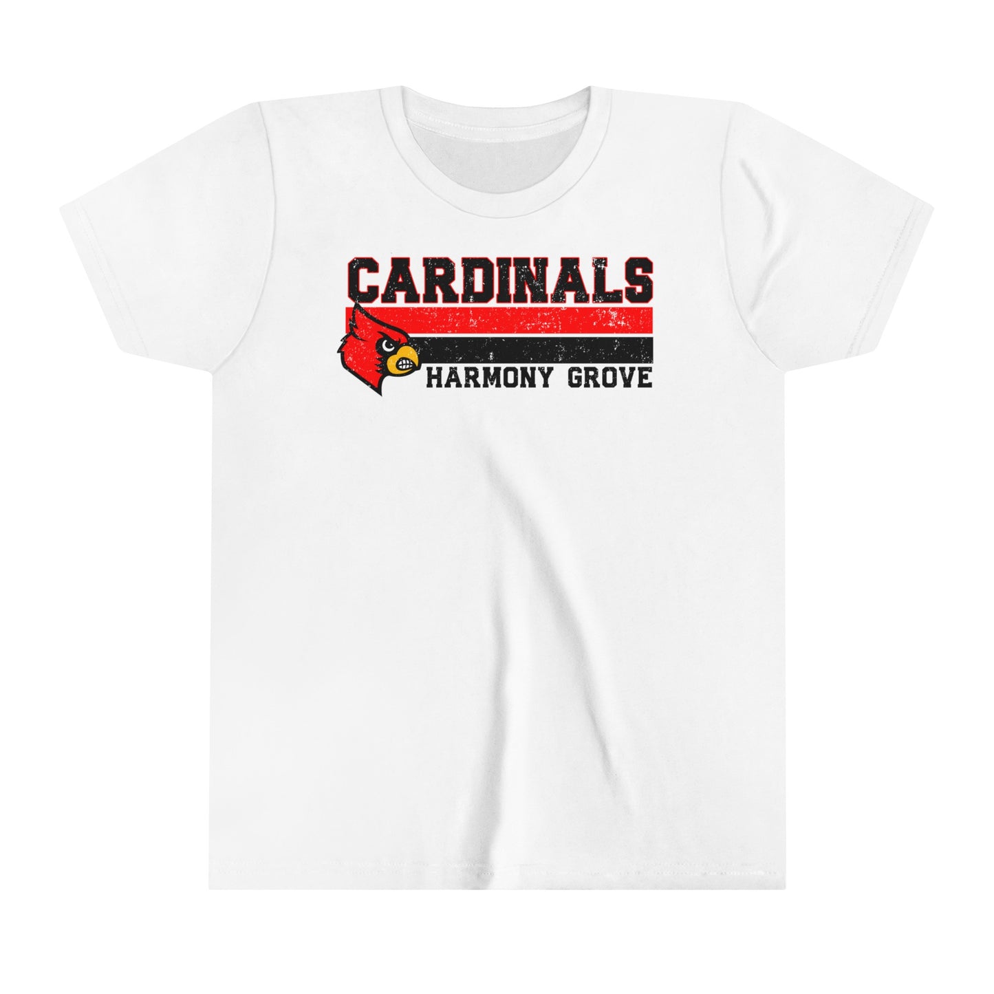 Cardinals Harmony Grove Stripe - Bella + Canvas Youth Tee