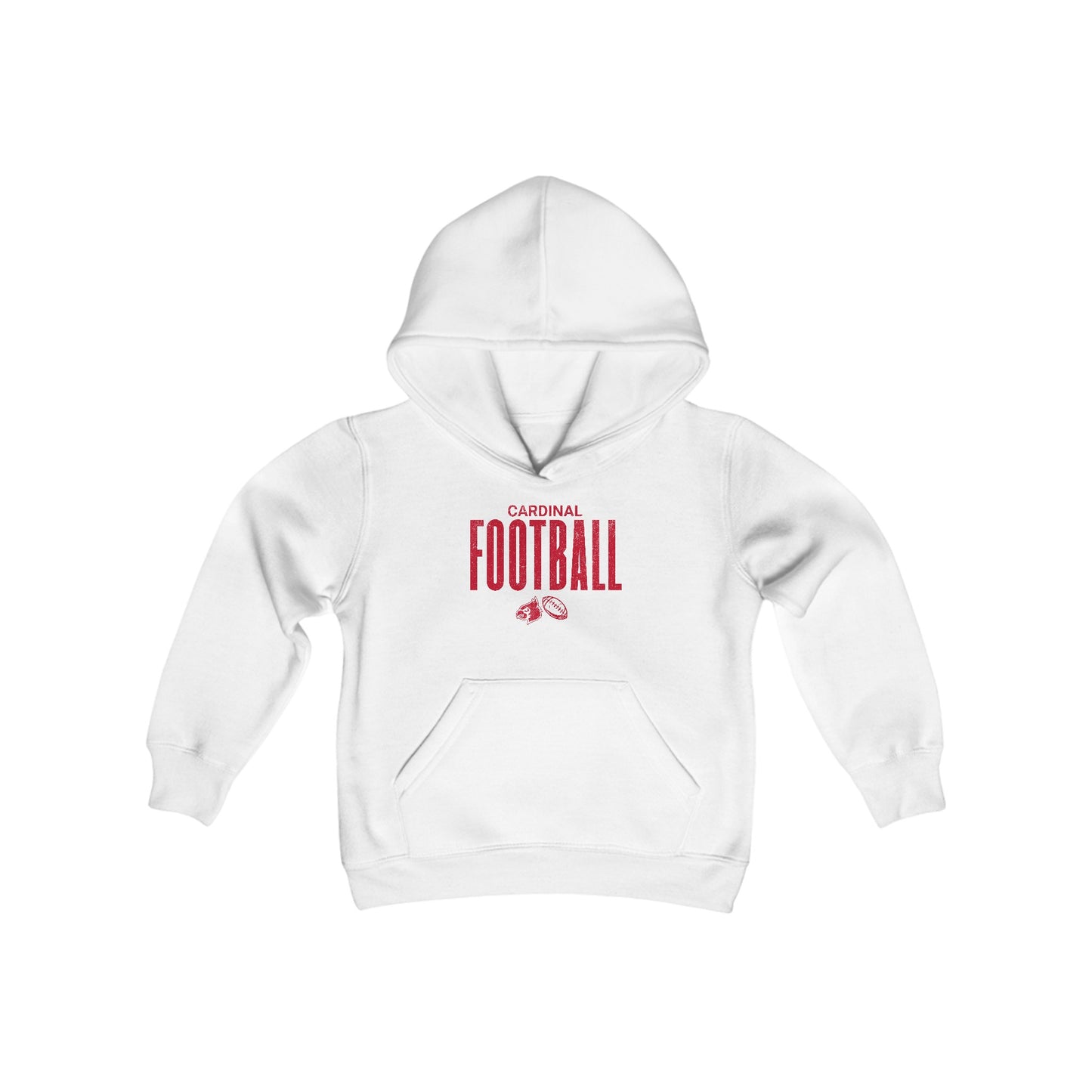 Vintage Cardinal Football - Youth Heavy Blend Hooded Sweatshirt