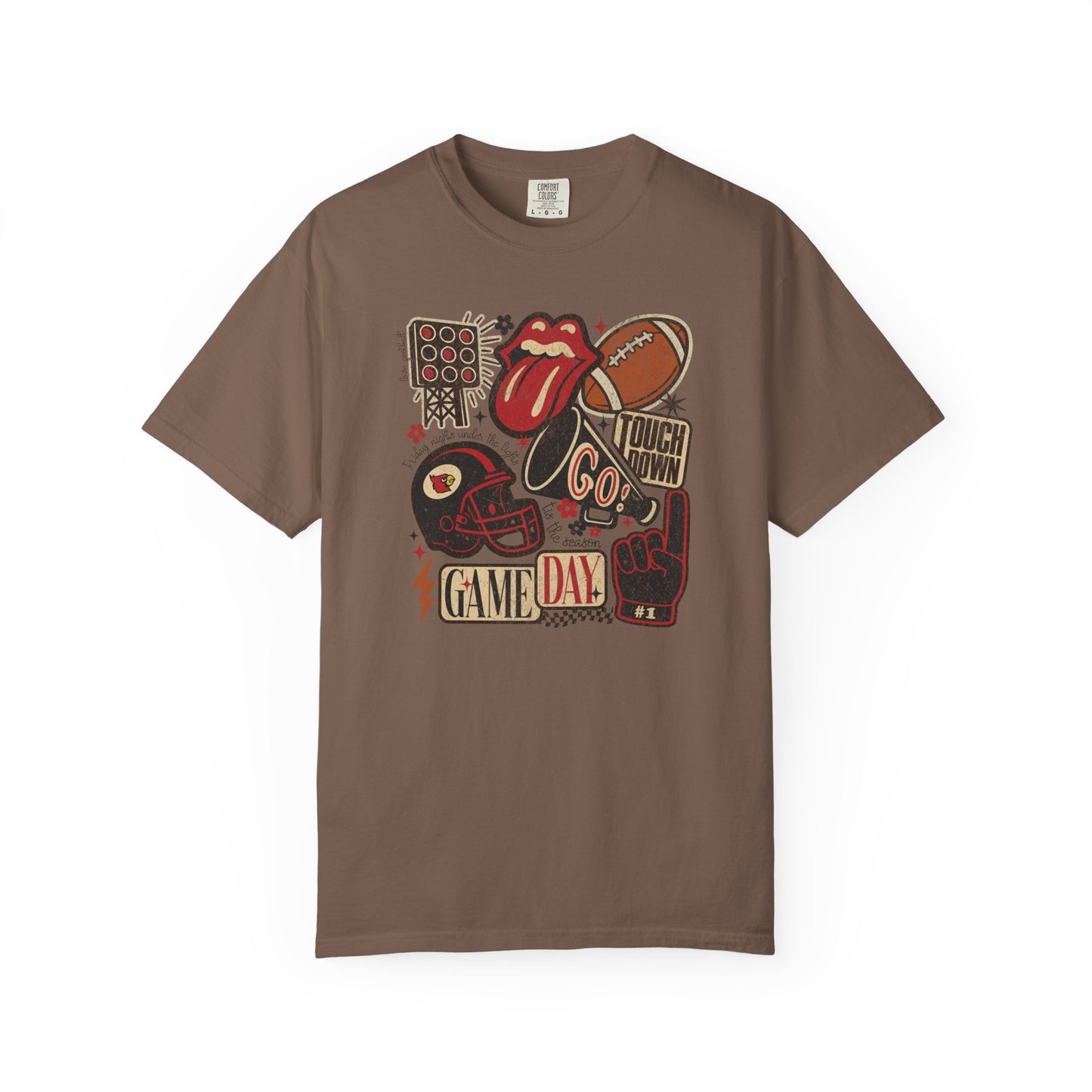 Cardinal Football Collage - Comfort Colors T Shirt
