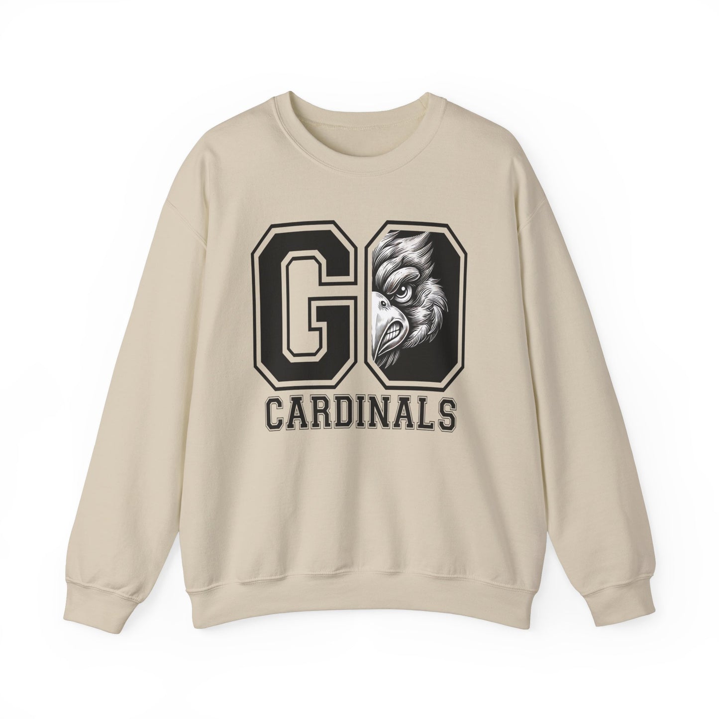 Go Cardinals Black and White - Unisex Heavy Blend™ Crewneck Sweatshirt