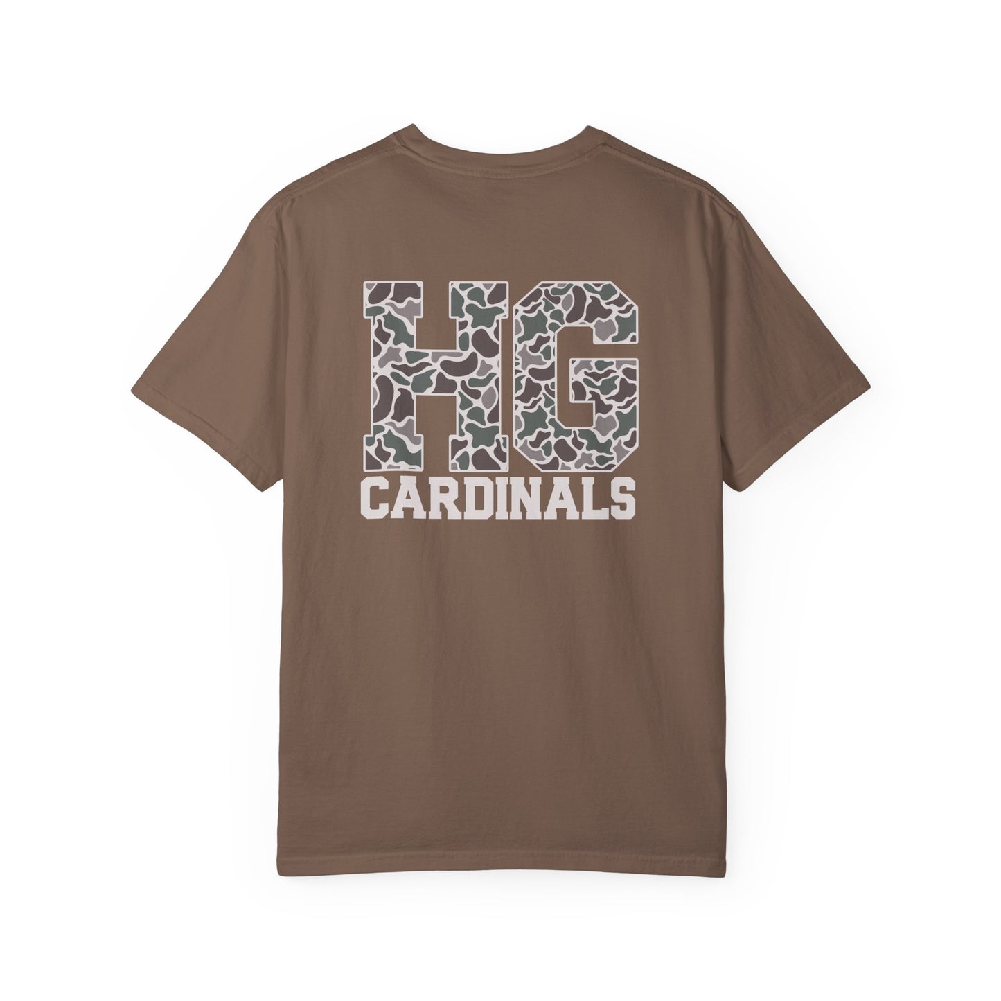 Old School Camo Cardinal Pocket + HG Cardinals - Comfort Colors T Shirt