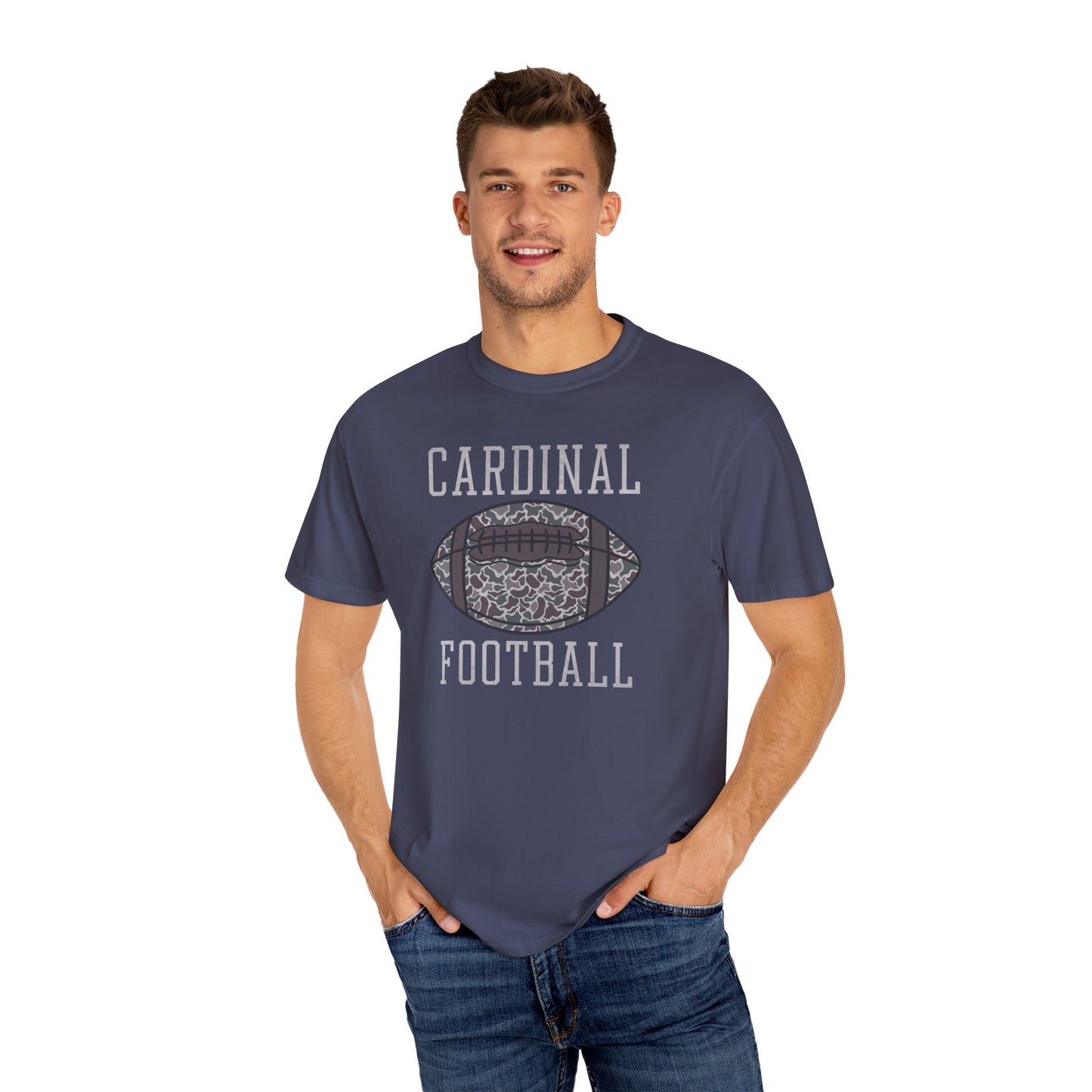 Old School Camo Distressed Football - Comfort Colors T Shirt