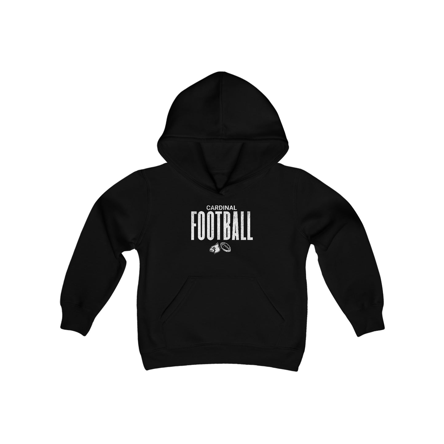 Vintage Cardinal Football - Youth Heavy Blend Hooded Sweatshirt